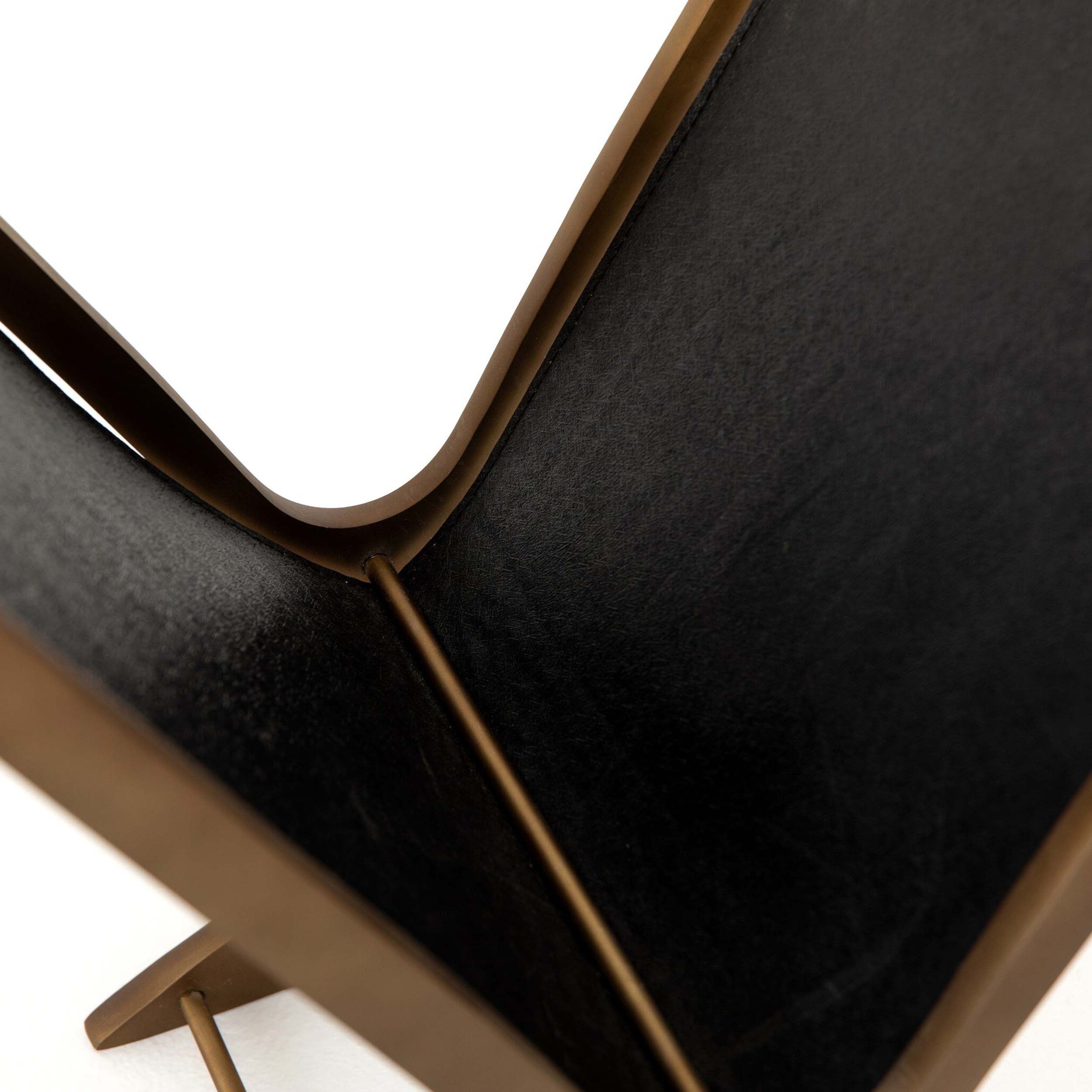 Feldman Magazine Rack, Rustic Brass