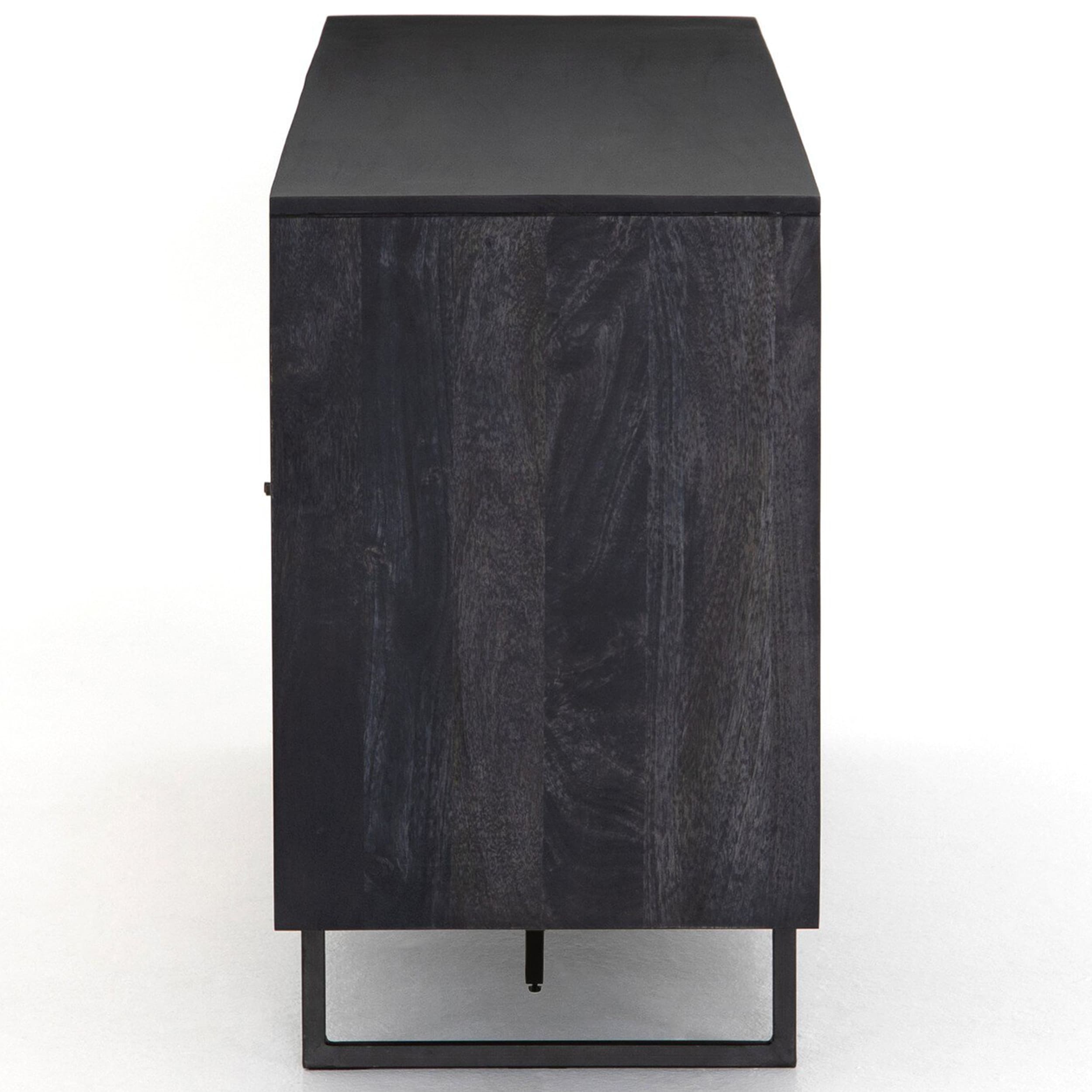 Carmel Sideboard, Black Wash W/ Natural Cane