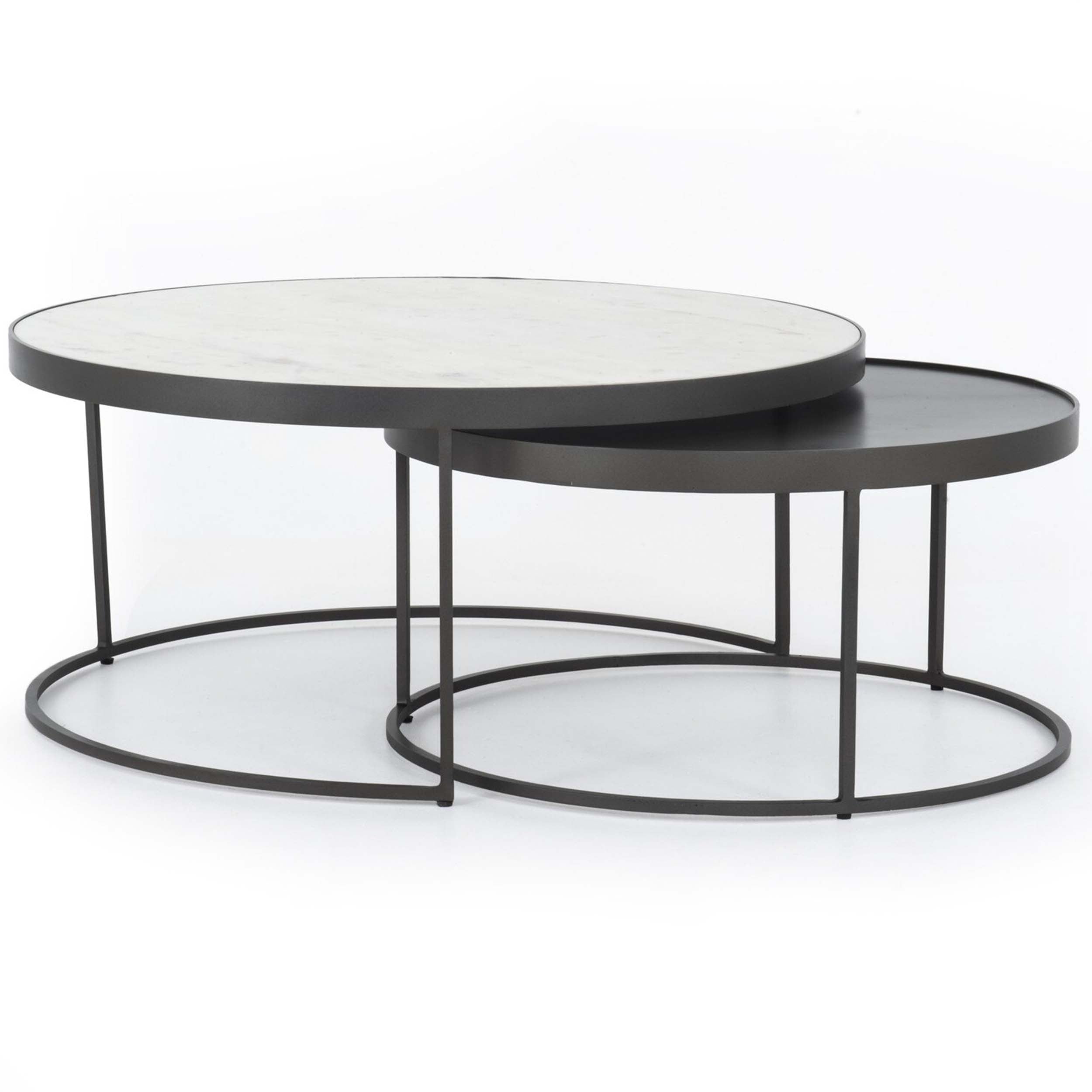 Evelyn Round Nesting Coffee Table, Gunmetal