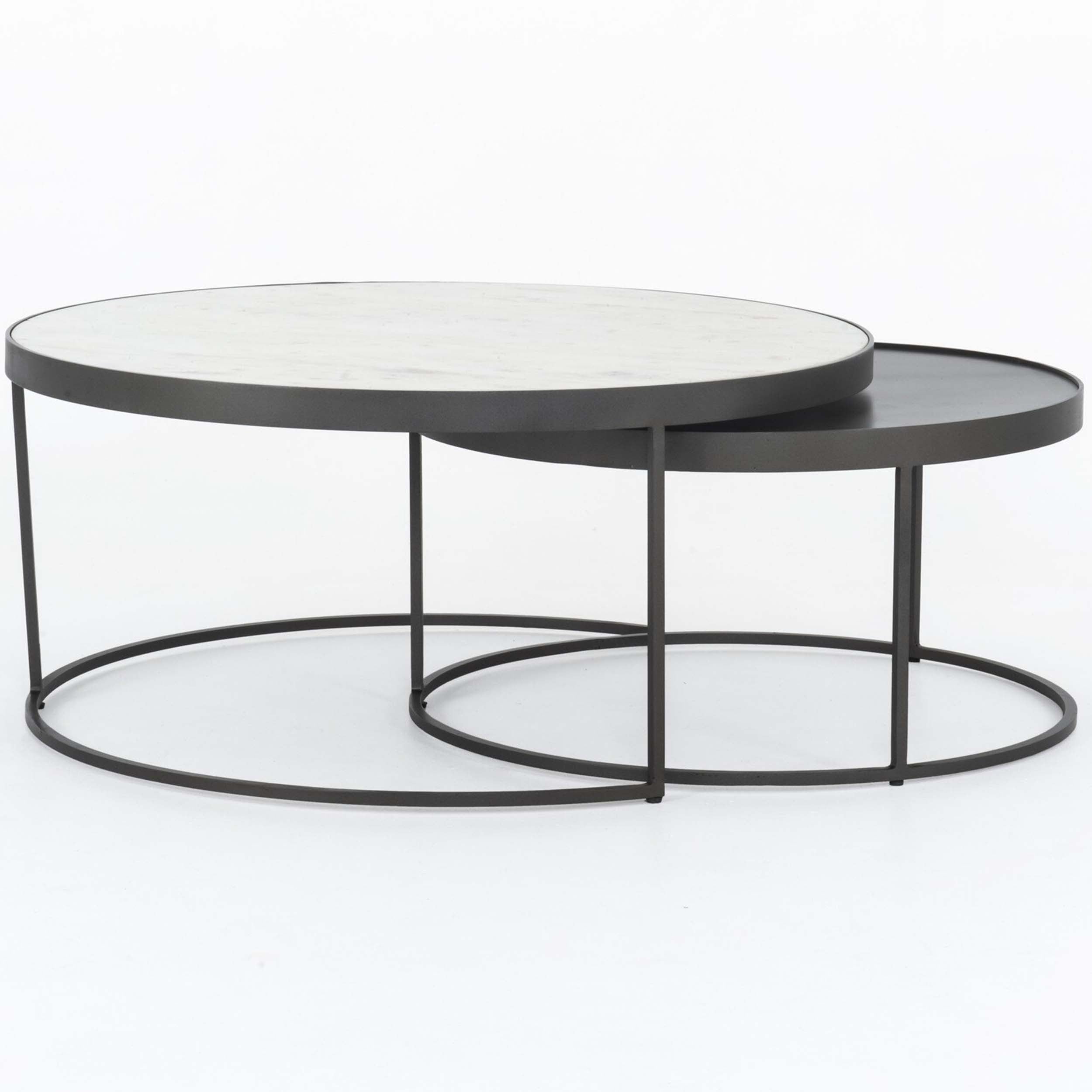 Evelyn Round Nesting Coffee Table, Gunmetal