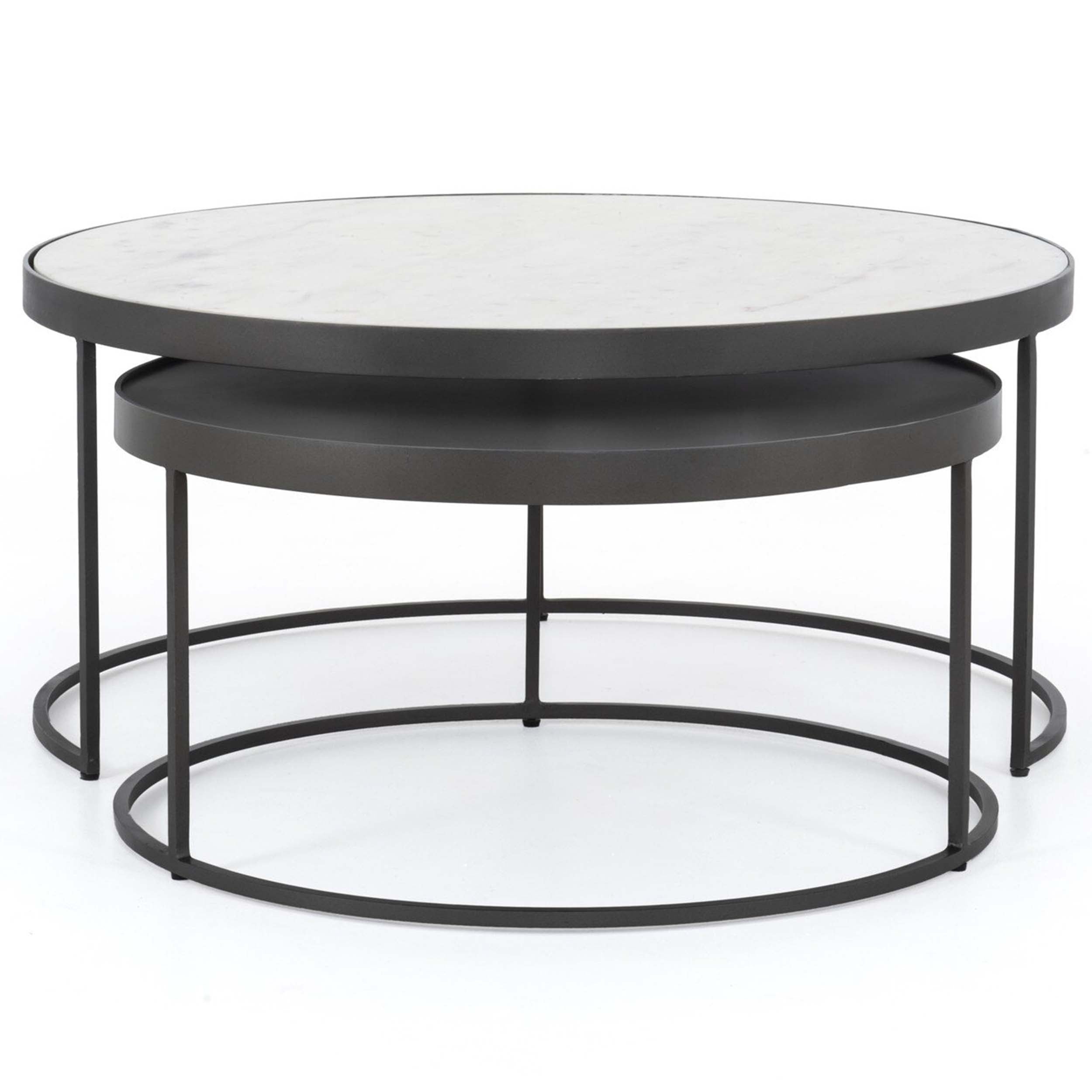 Evelyn Round Nesting Coffee Table, Gunmetal