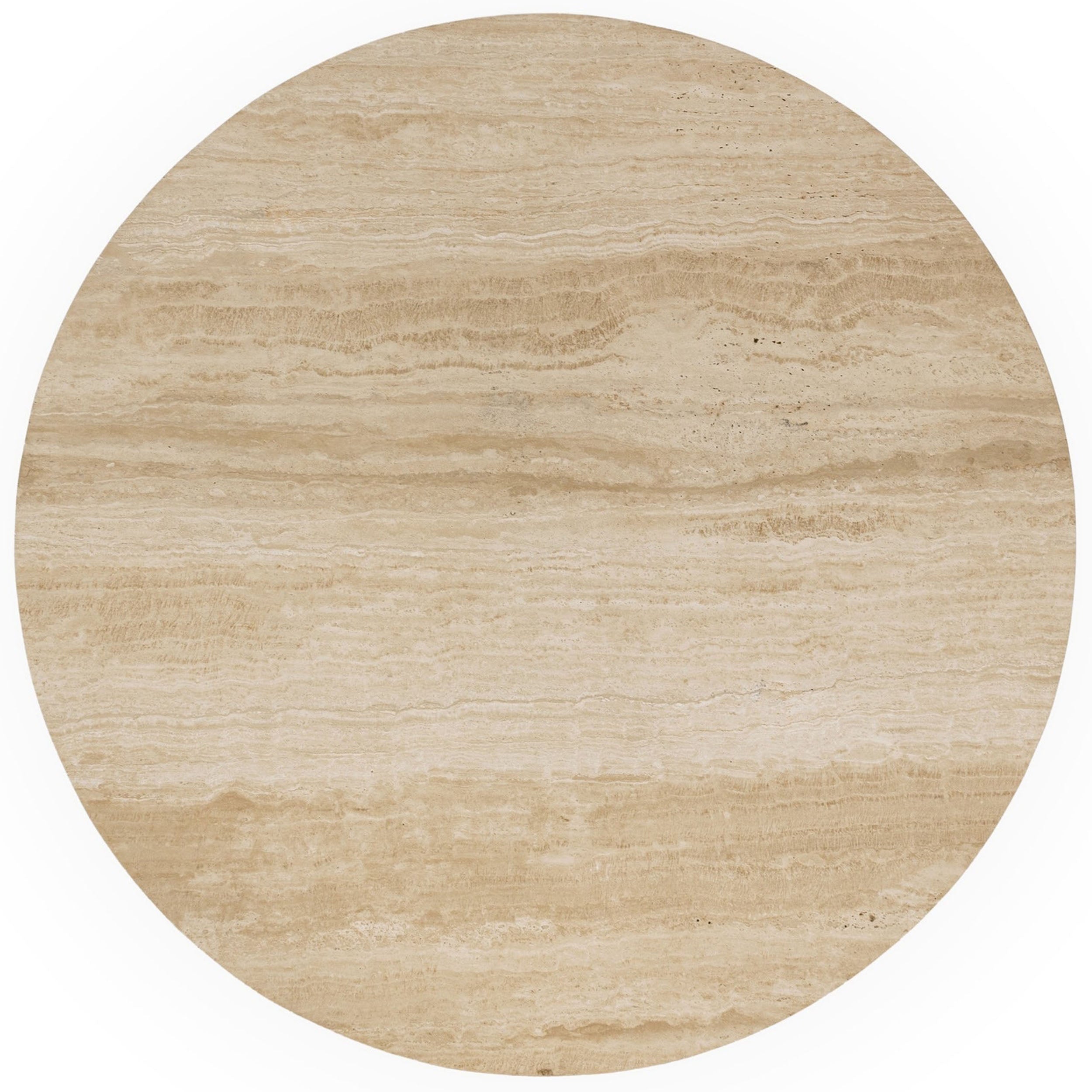Idella Travertine Round Coffee Table, Tan