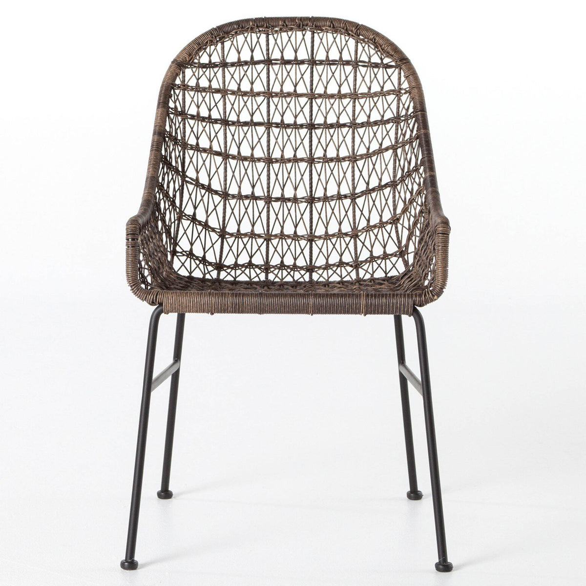 Bandera Outdoor Woven Dining Chair, Distressed Grey, Set of 2