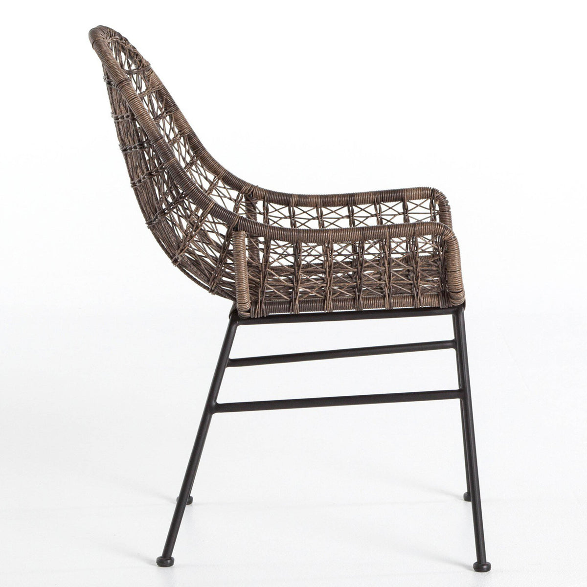 Bandera Outdoor Woven Dining Chair, Distressed Grey, Set of 2