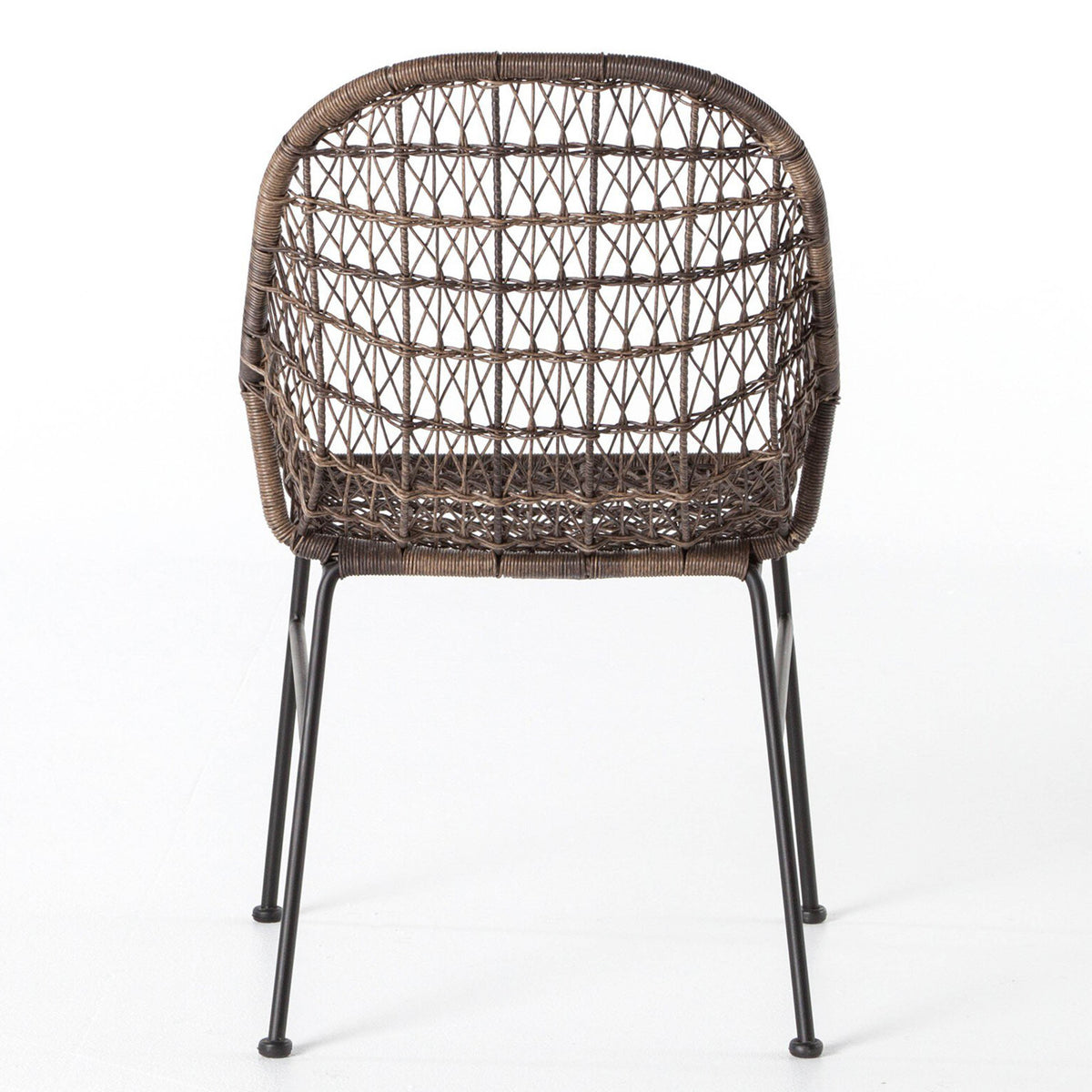 Bandera Outdoor Woven Dining Chair, Distressed Grey, Set of 2