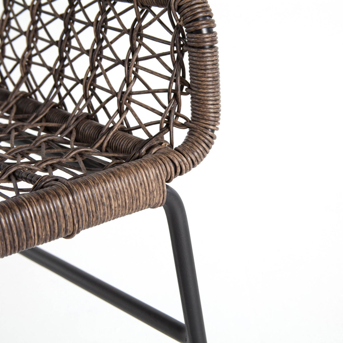 Bandera Outdoor Woven Dining Chair, Distressed Grey, Set of 2