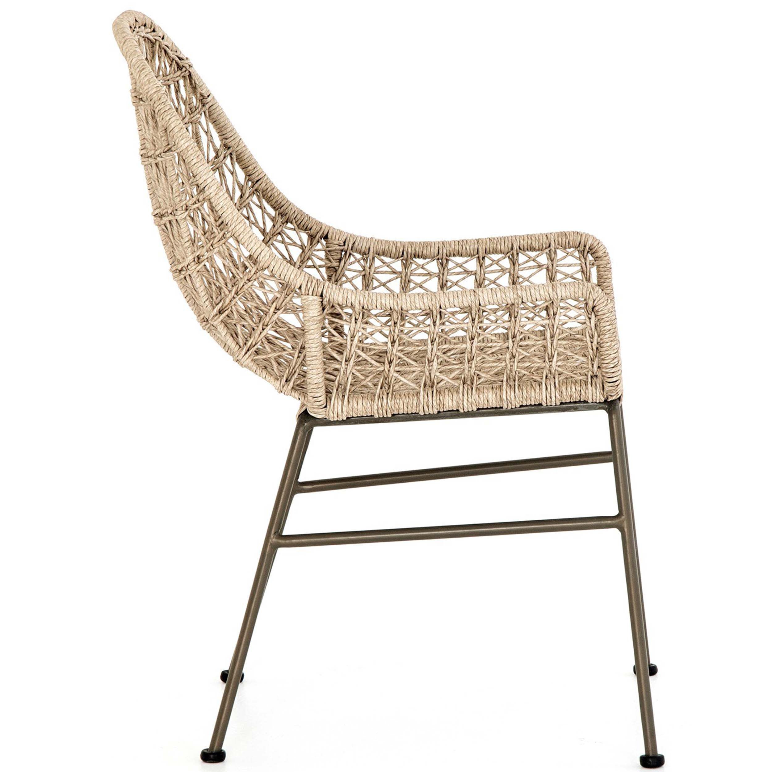 Bandera Outdoor Woven Dining Chair, Vintage White, Set of 2