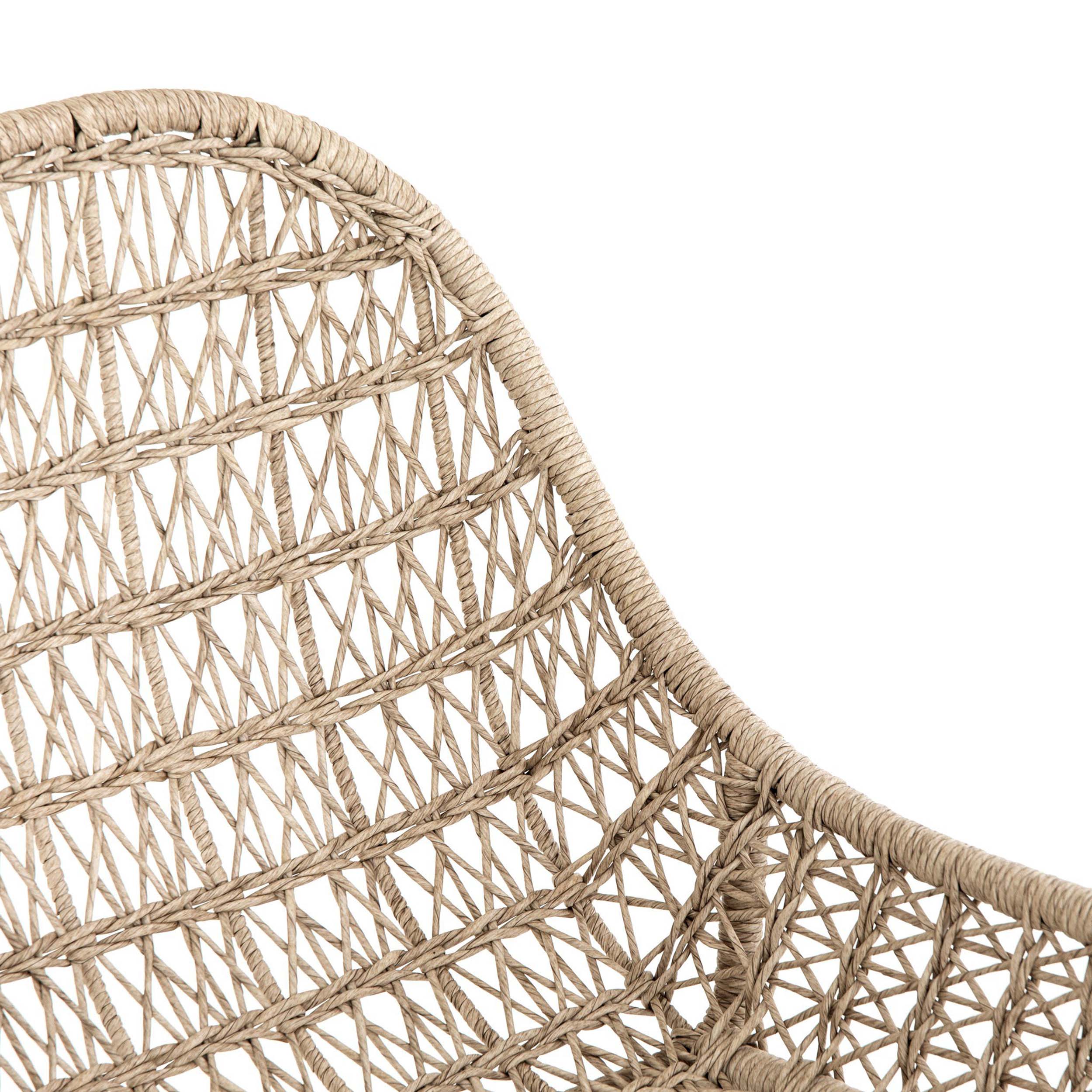 Bandera Outdoor Woven Dining Chair, Vintage White, Set of 2