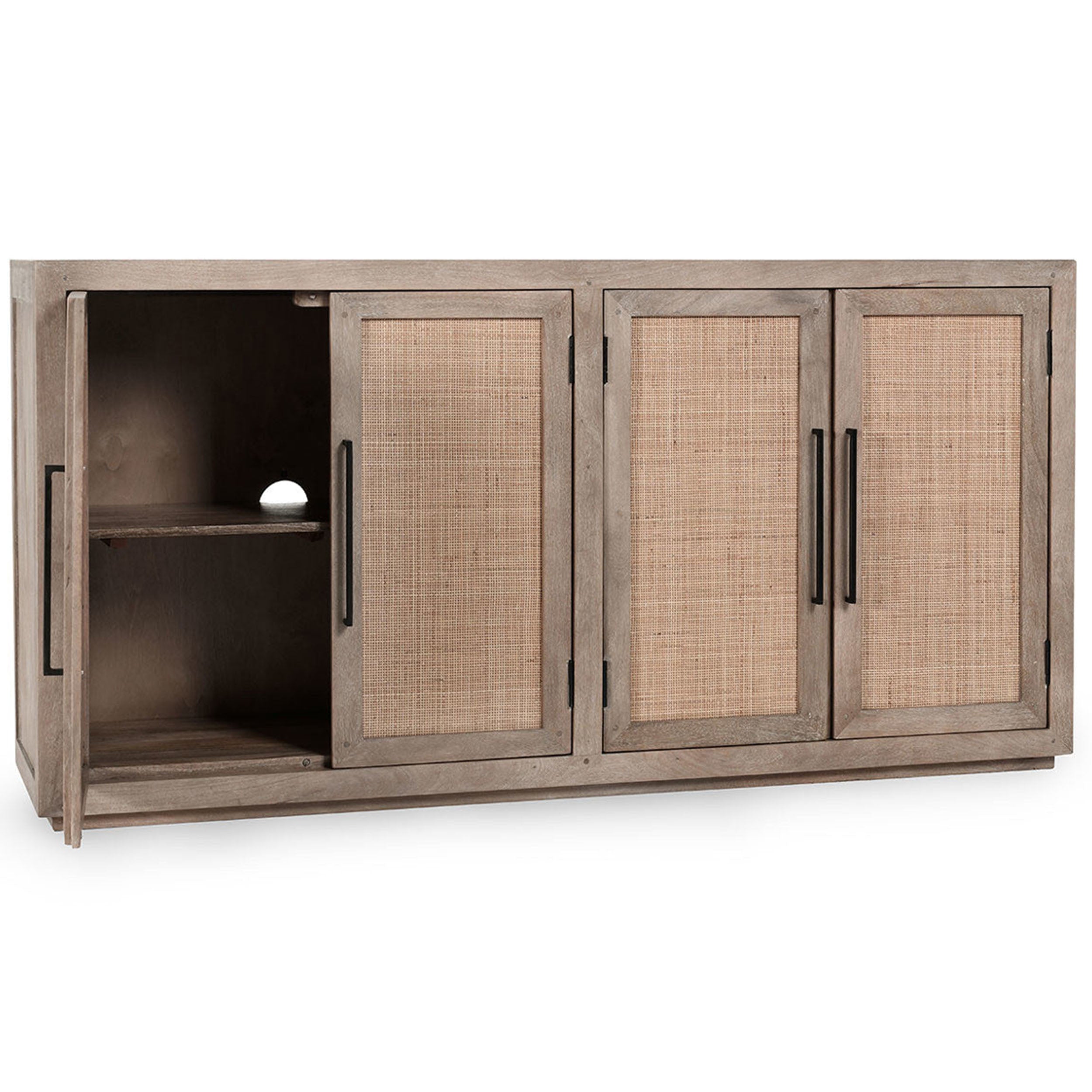 Jenson Solid Wood 4Dr Cabinet, Meadow Taupe