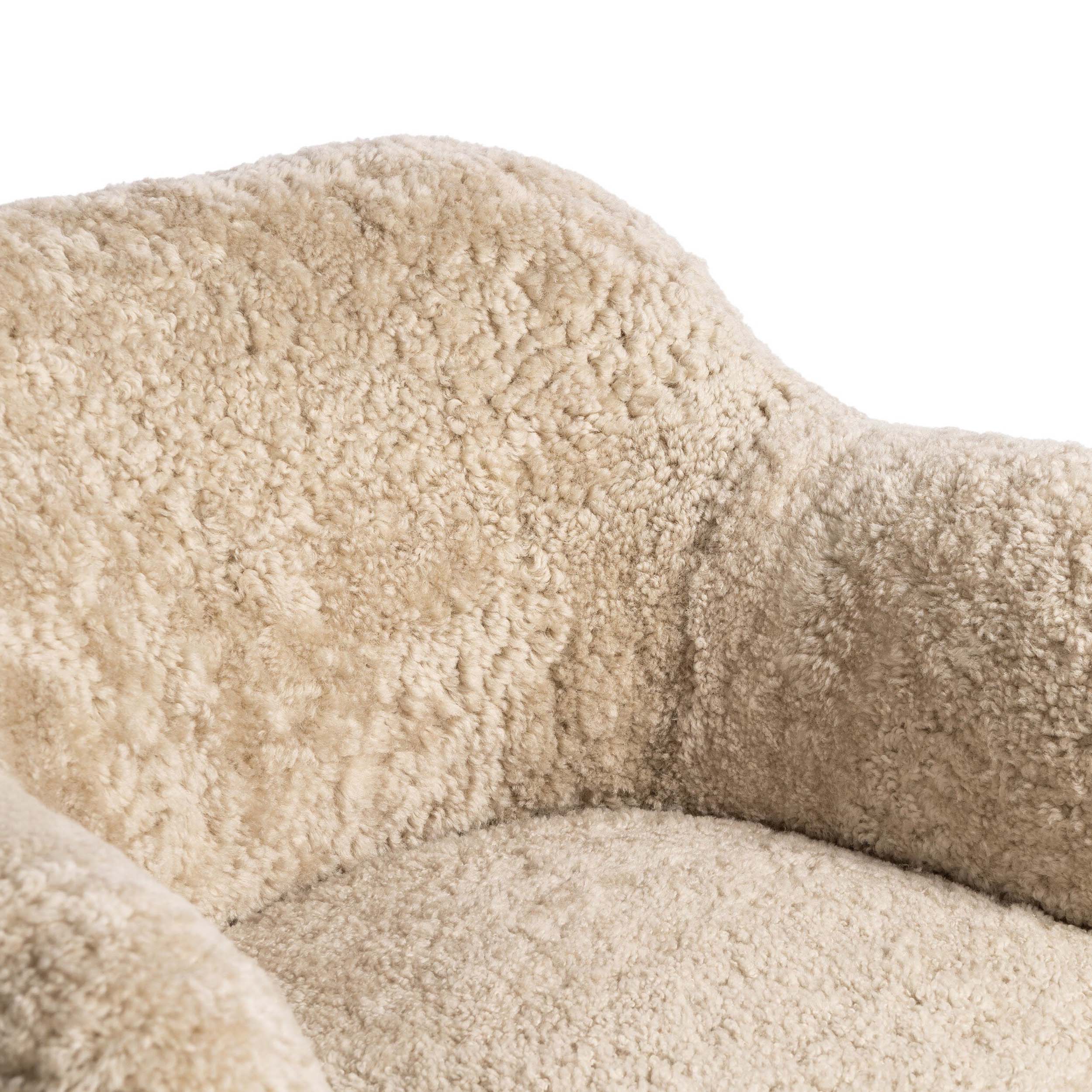 Julius Swivel Chair, Beige Shearling