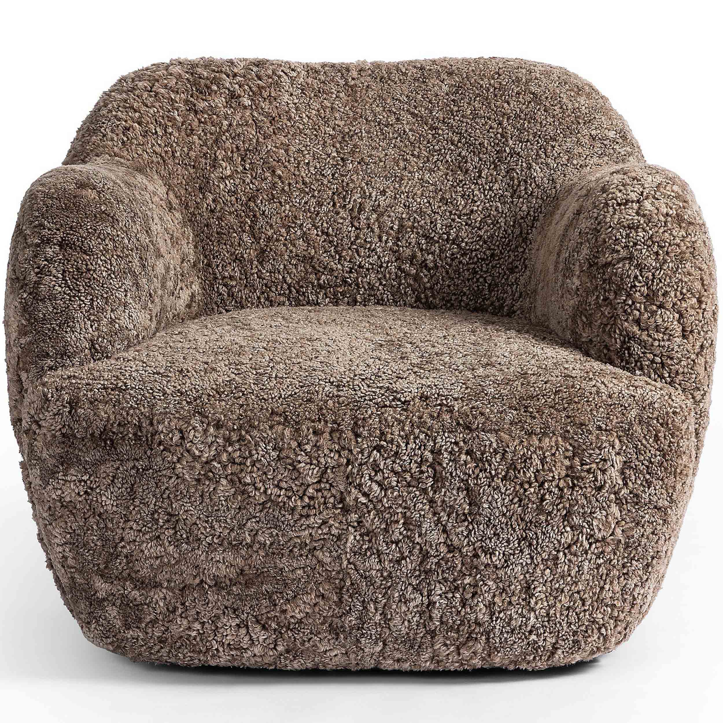 Julius Swivel Chair, Taupe Shearling