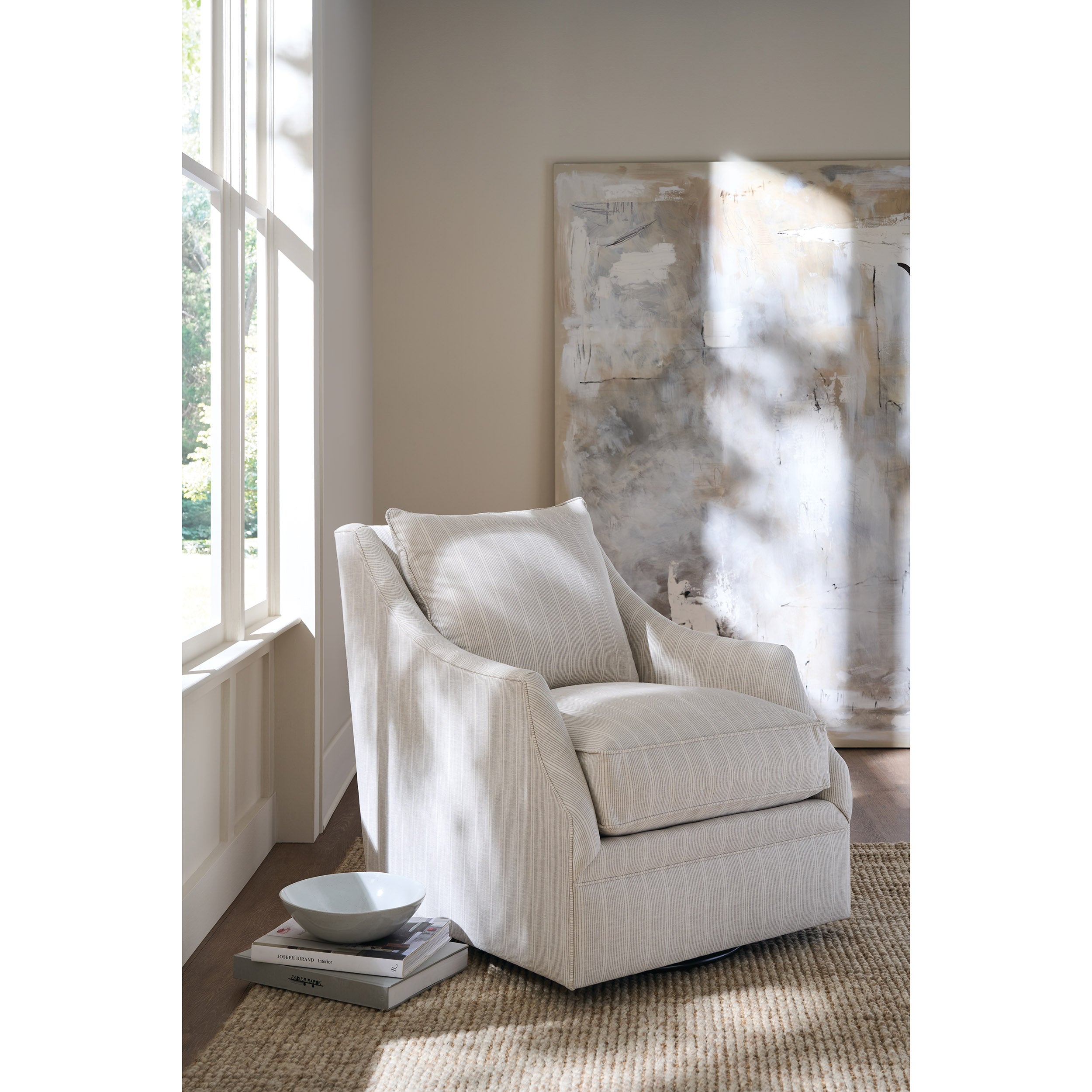 Kara Quick Ship Swivel Chair, Grey