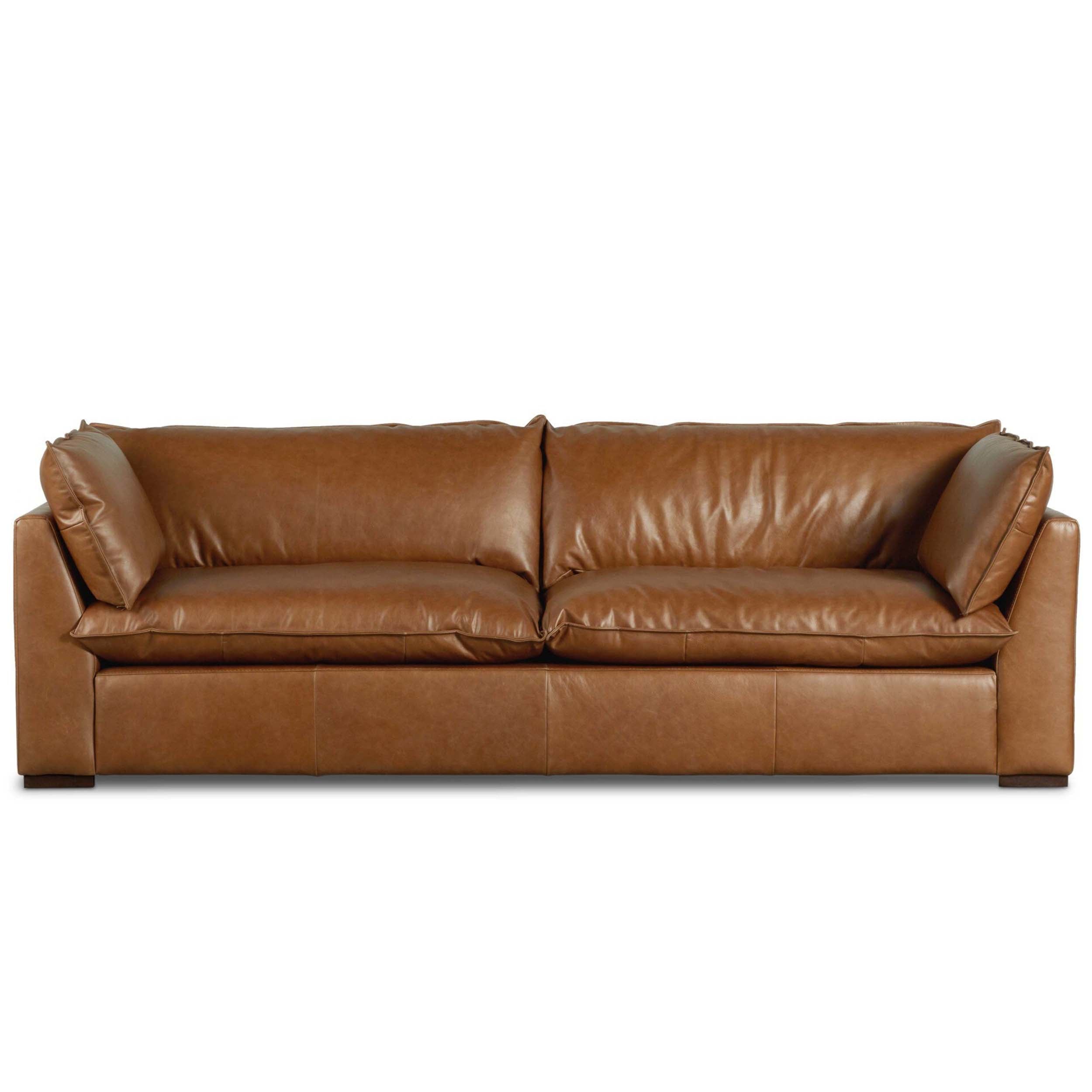 Kosa 108" Leather Sofa, Sonoma Chestnut