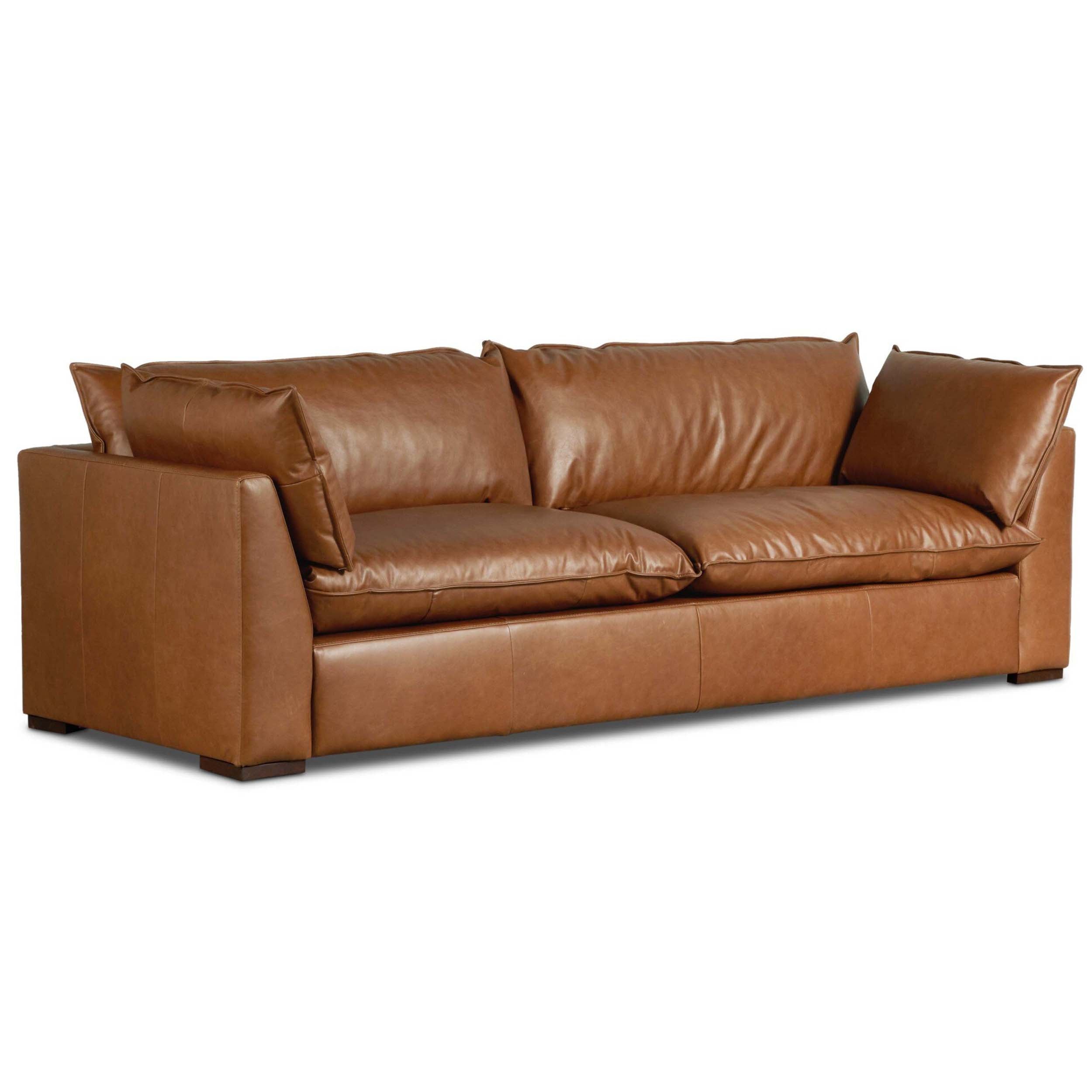 Kosa 108" Leather Sofa, Sonoma Chestnut