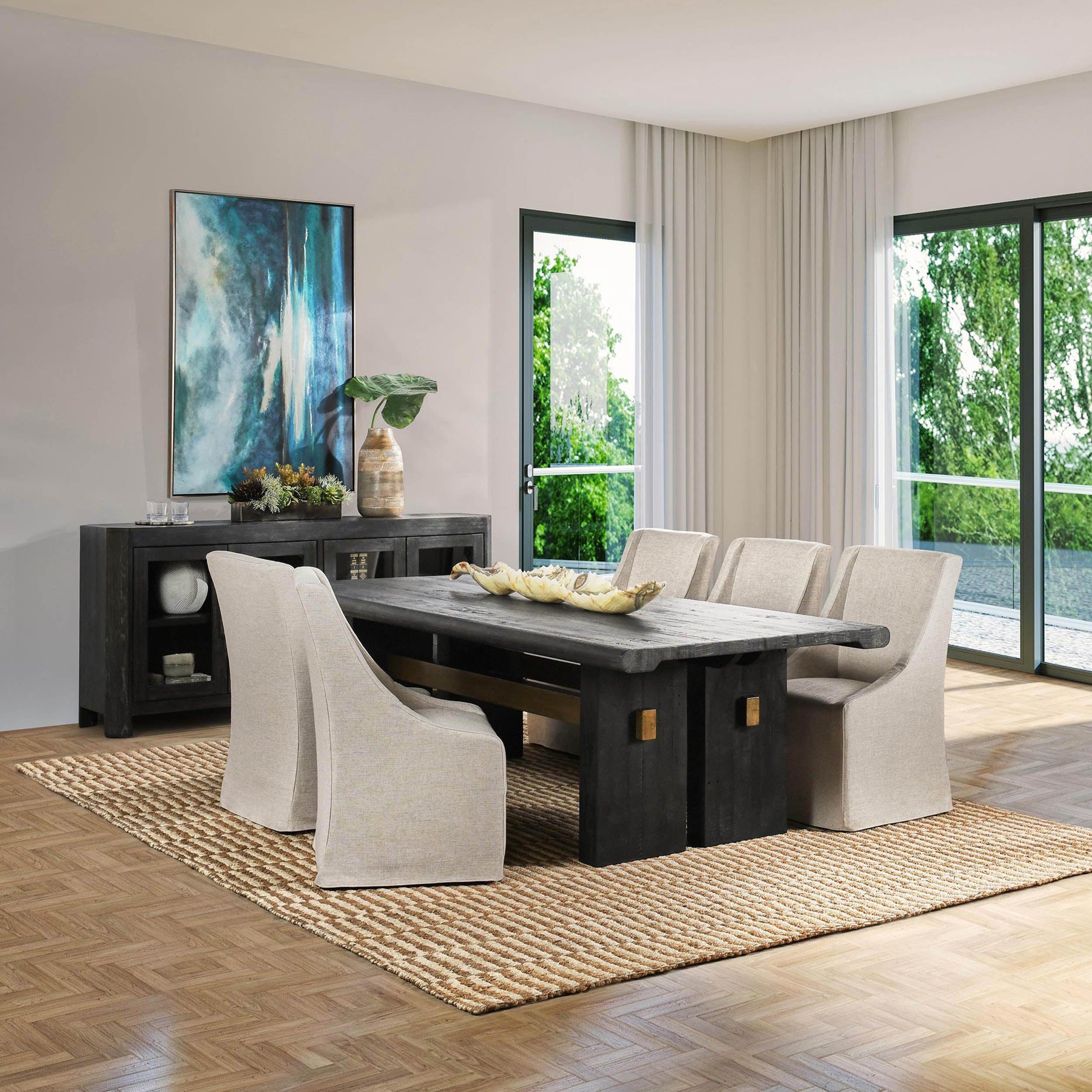 Larson Dining Table, Carbon Black