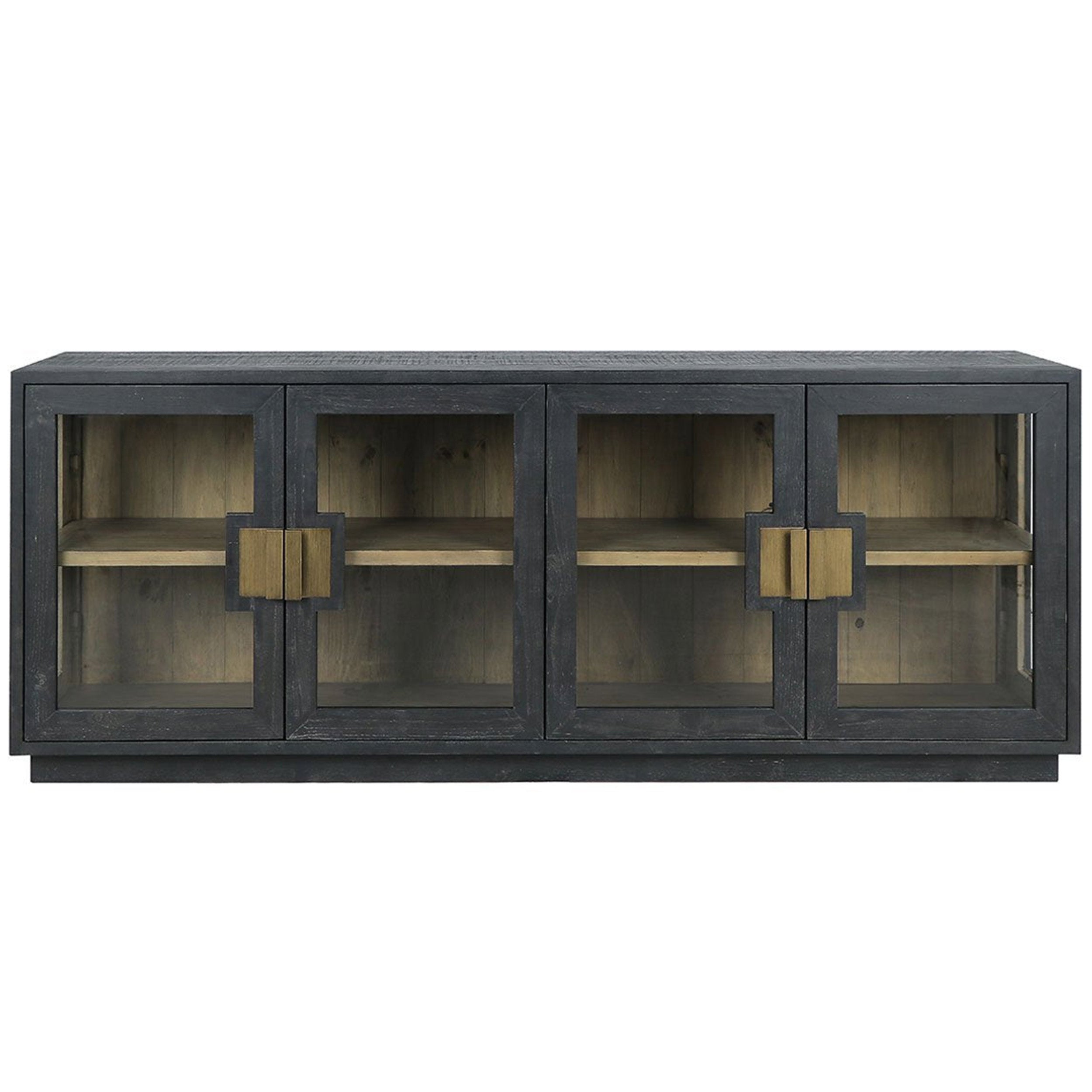 Larson Solid Wood 4Dr Cabinet, Carbon Black