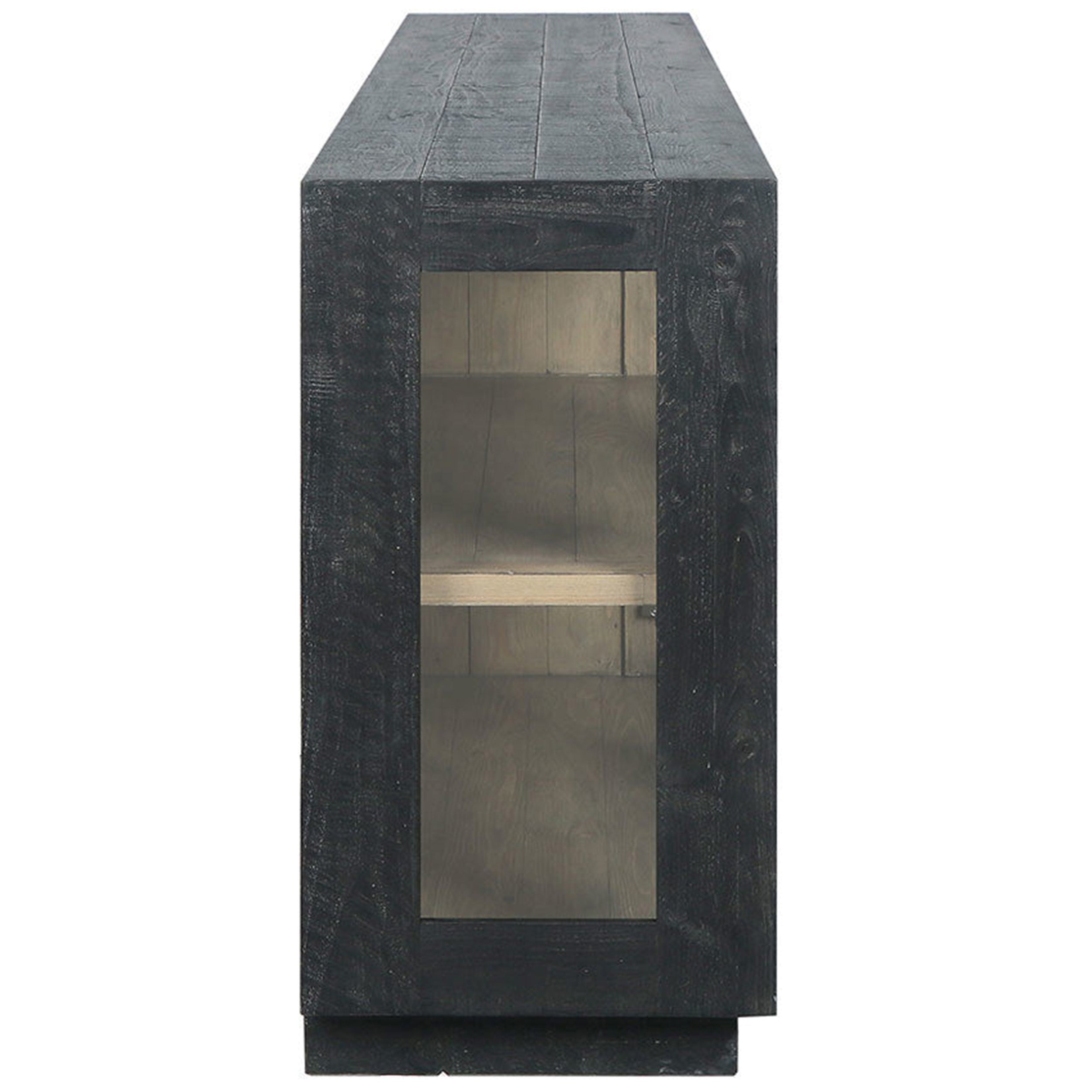 Larson Solid Wood 4Dr Cabinet, Carbon Black