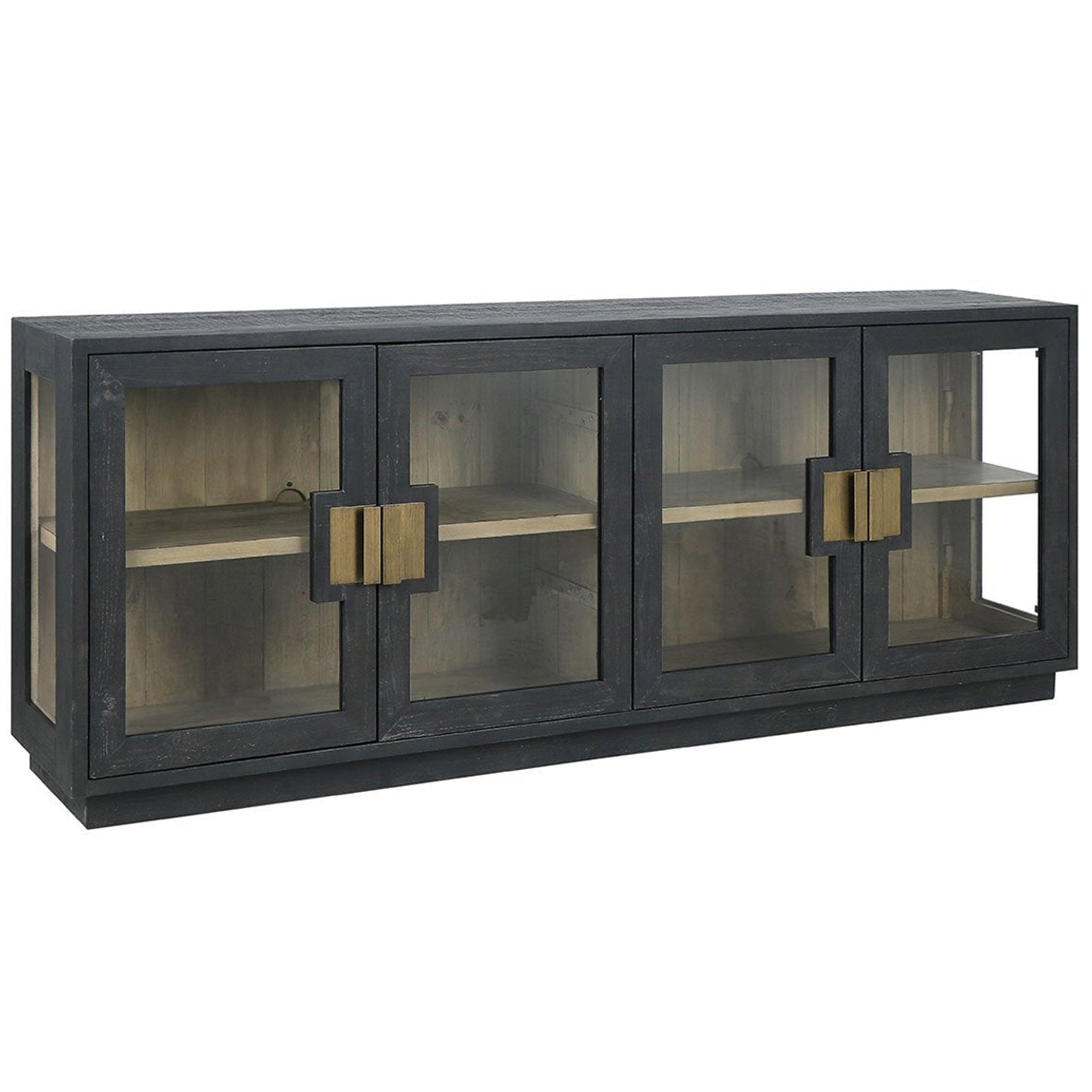 Larson Solid Wood 4 Dr sideboard, Carbon Black