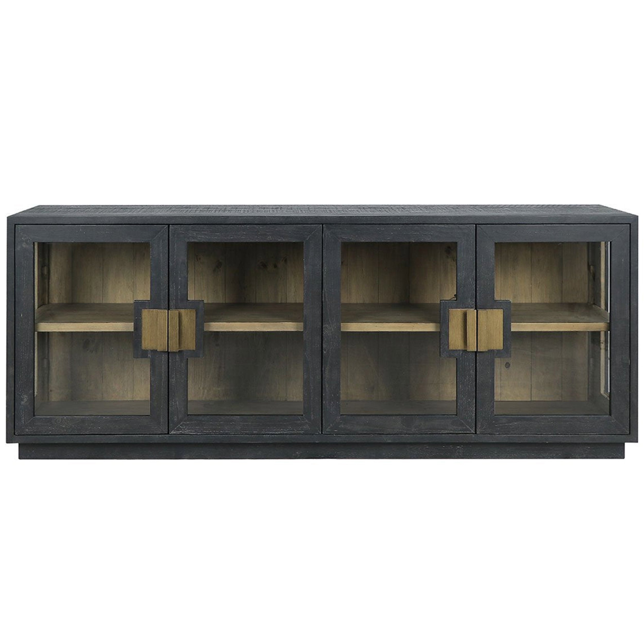 Larson Solid Wood 4 Dr sideboard, Carbon Black