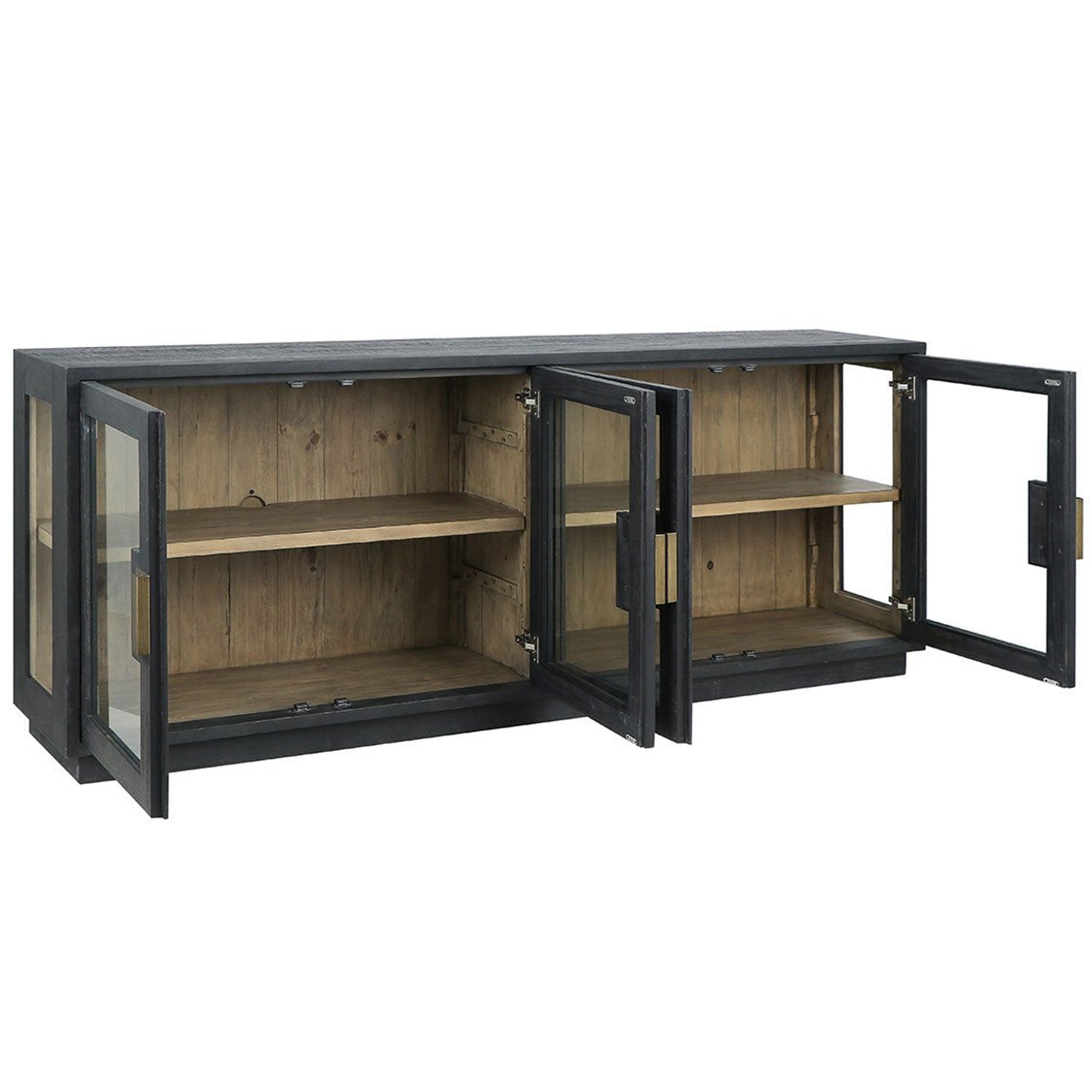 Larson Solid Wood 4 Dr sideboard, Carbon Black