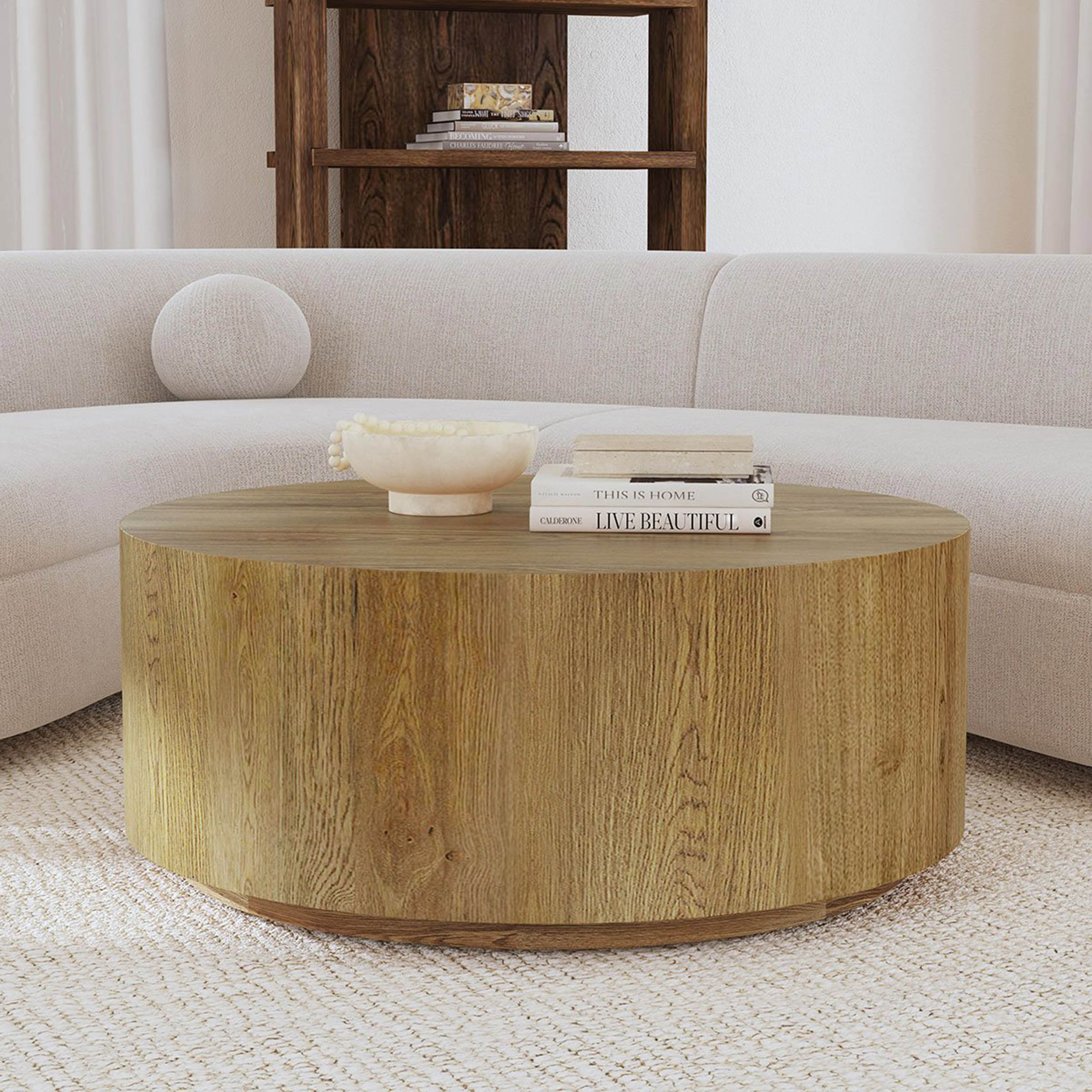 Layne Coffee Table with Casters, Light Brown