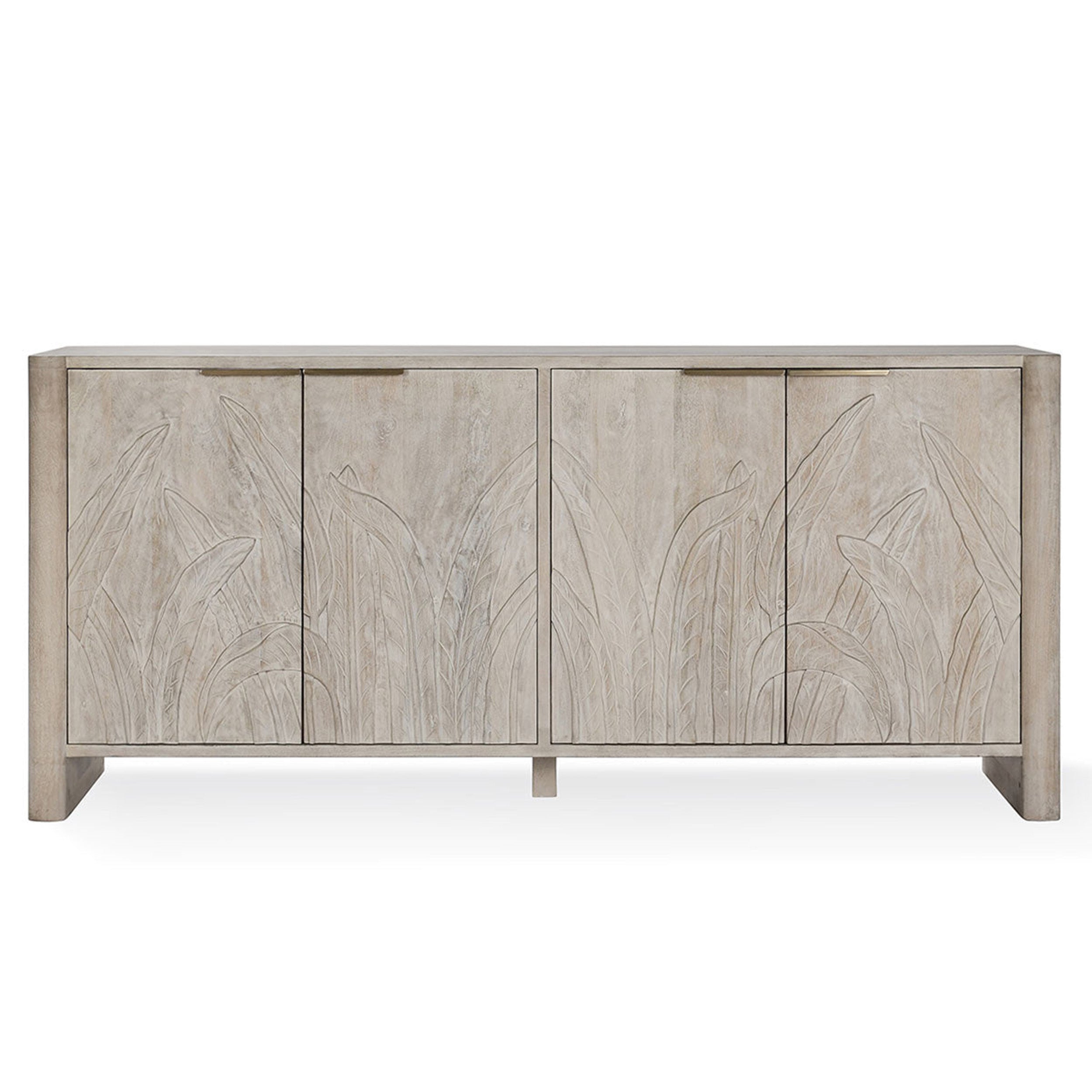 Ledro Solid Wood 4Dr Cabinet, Cream