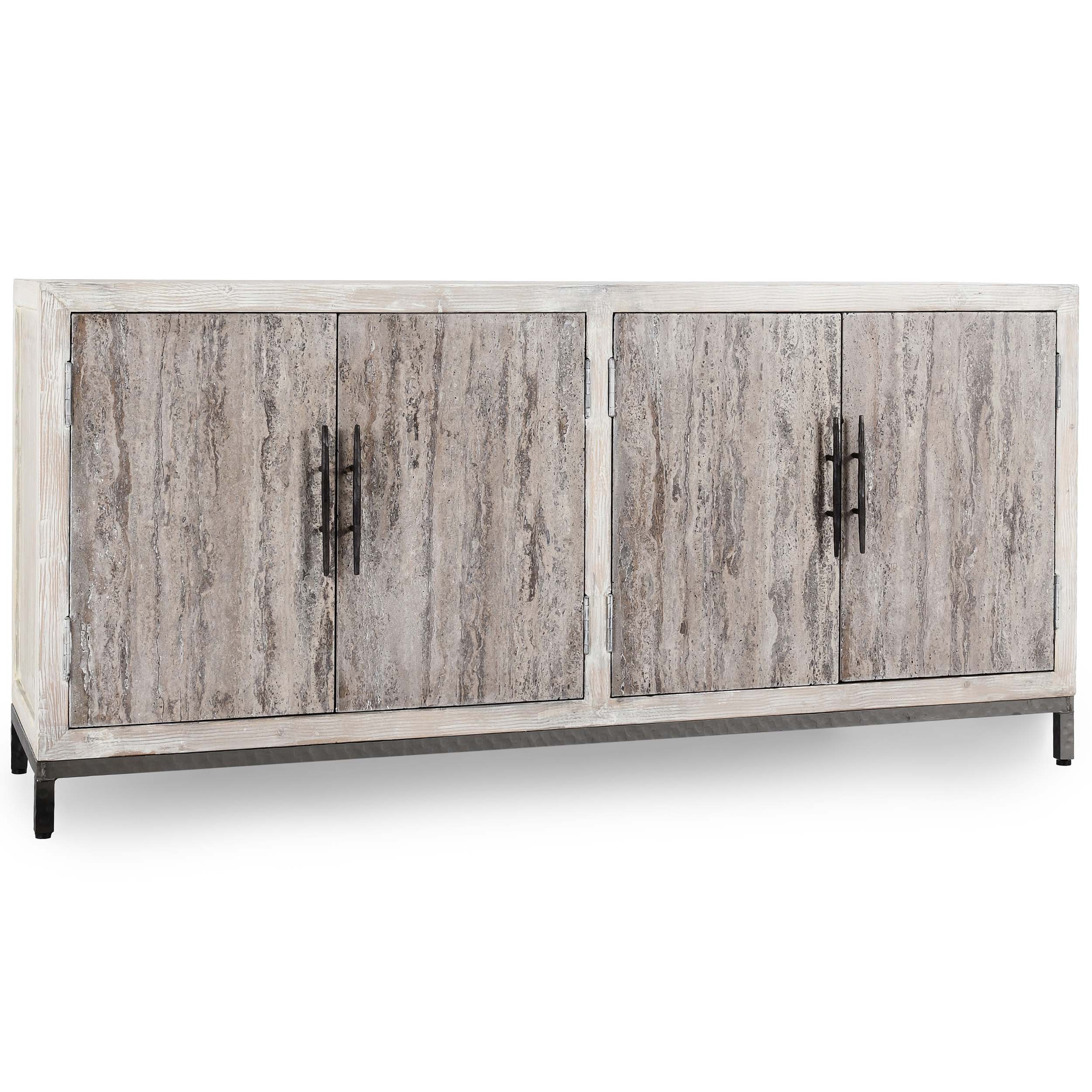 Lisbon Solid Wood 6Dr Cabinet, Timeworm Cream