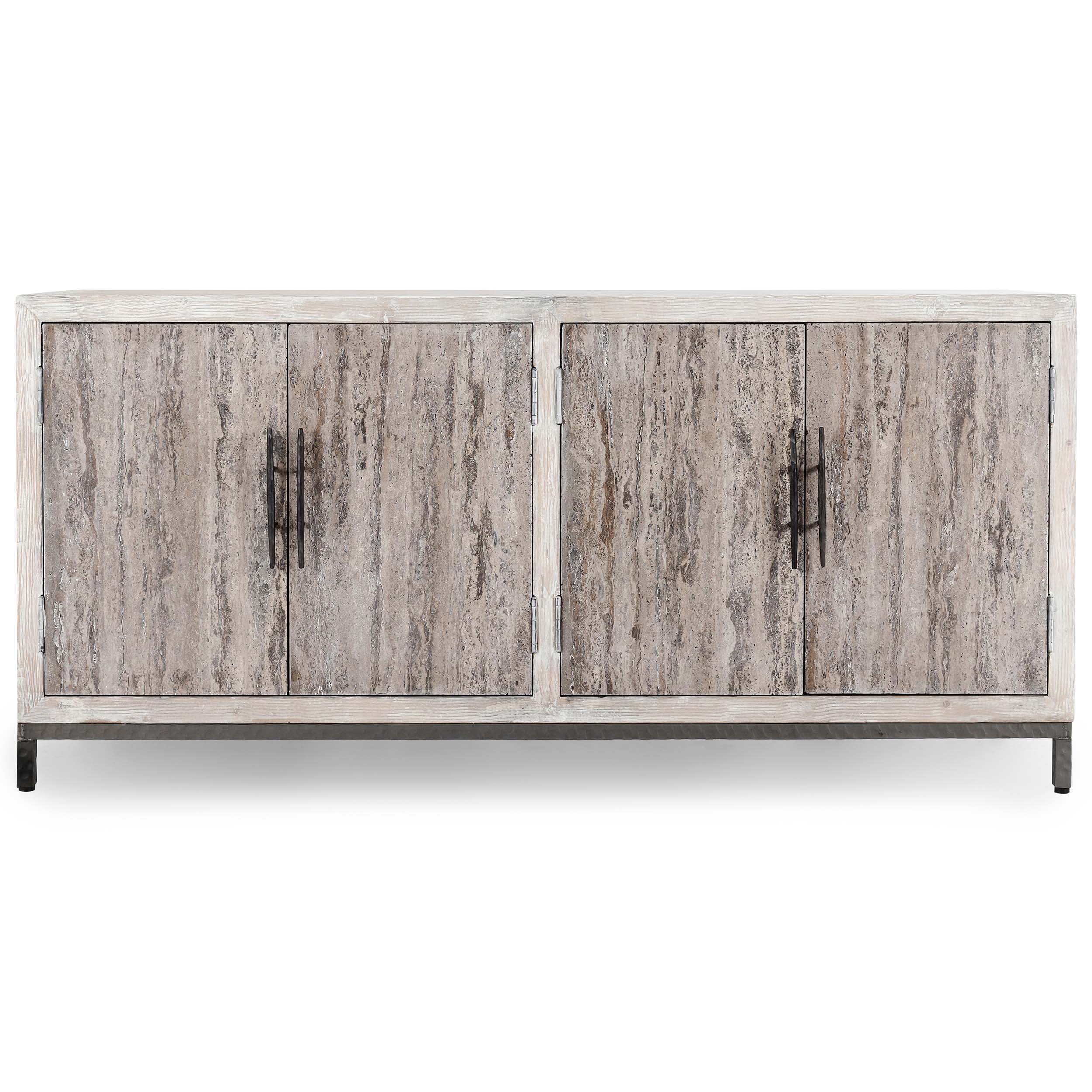 Lisbon Solid Wood 6Dr Cabinet, Timeworm Cream