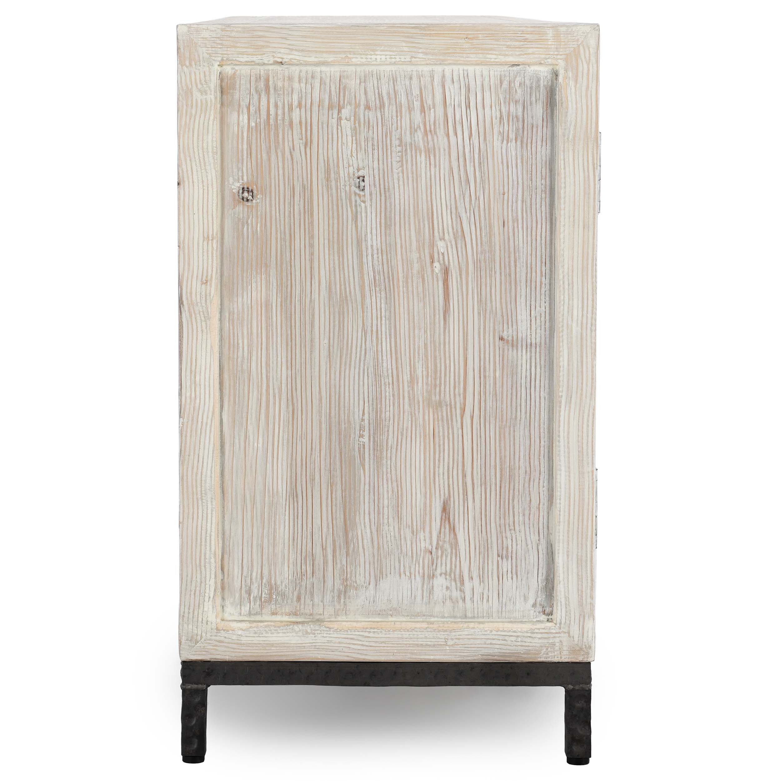 Lisbon Solid Wood 6Dr Cabinet, Timeworm Cream