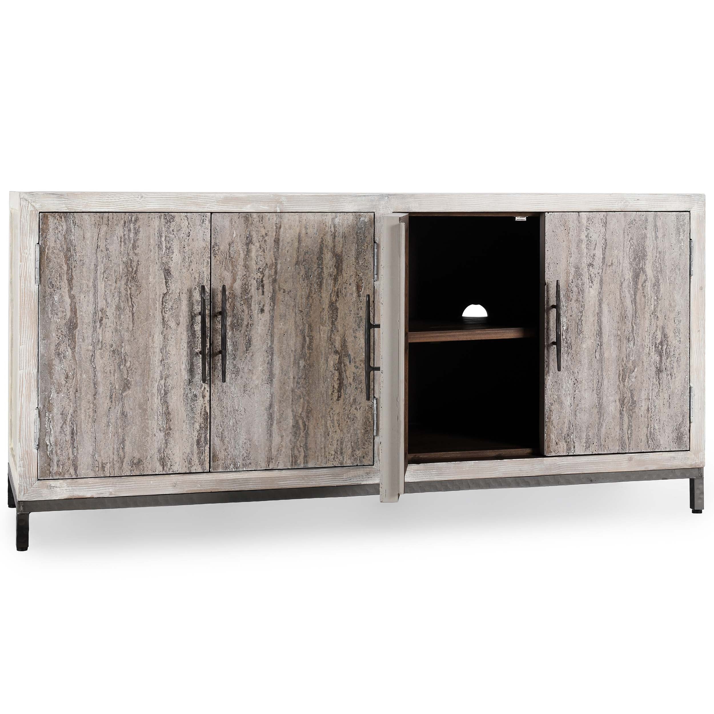 Lisbon Solid Wood 6Dr Cabinet, Timeworm Cream