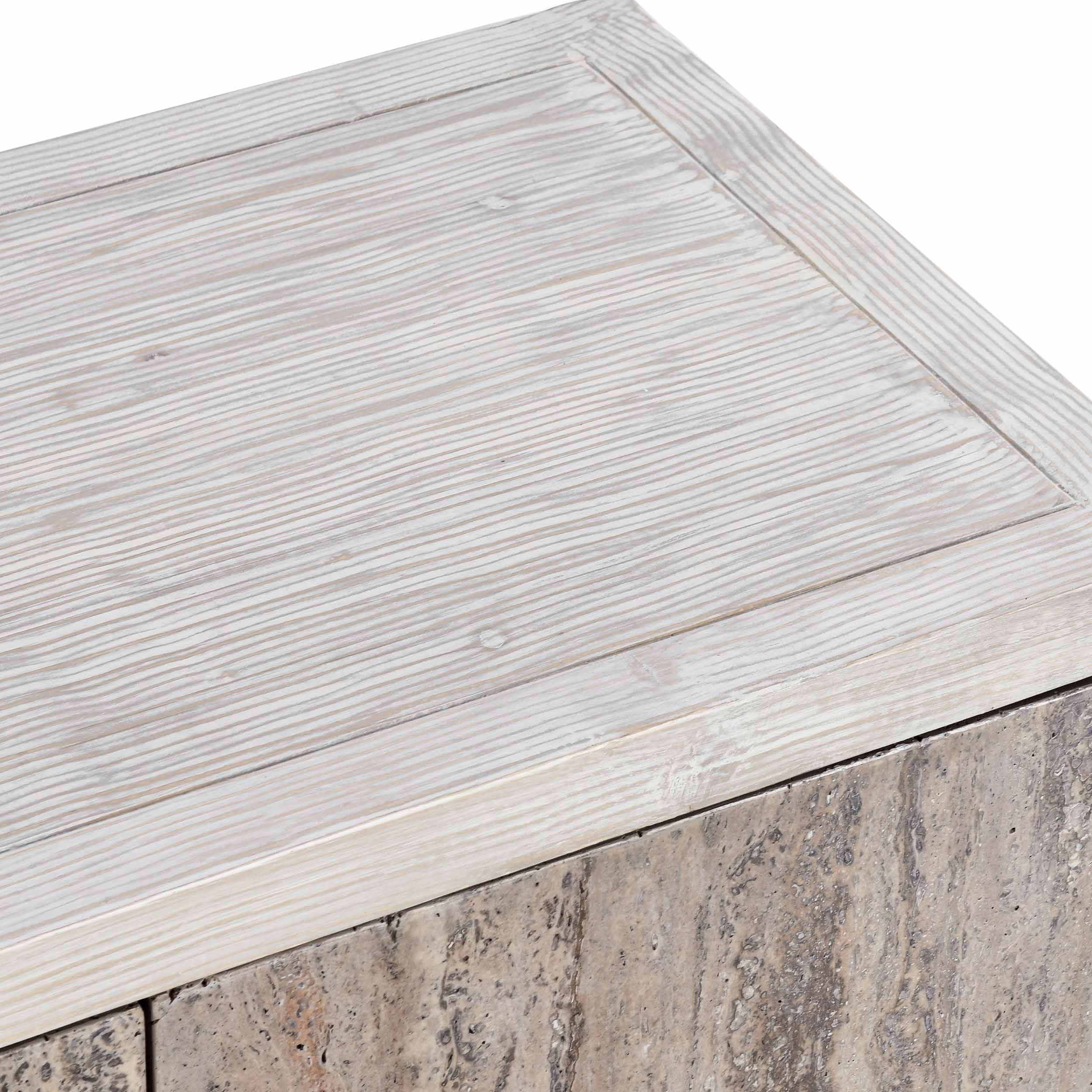 Lisbon Solid Wood 6Dr Cabinet, Timeworm Cream