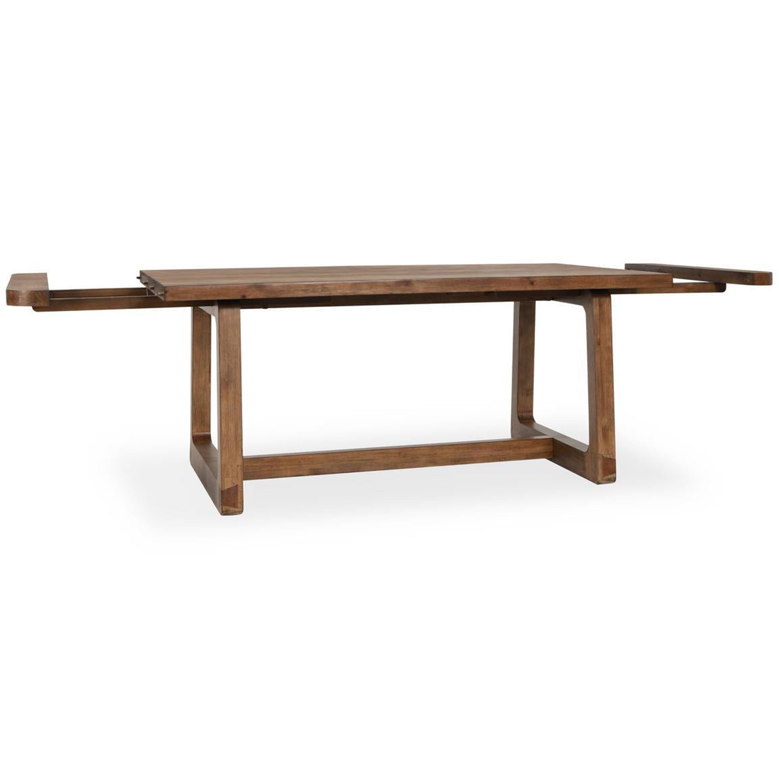 Lyra Pine Extension Dining Table, Smoked Brown