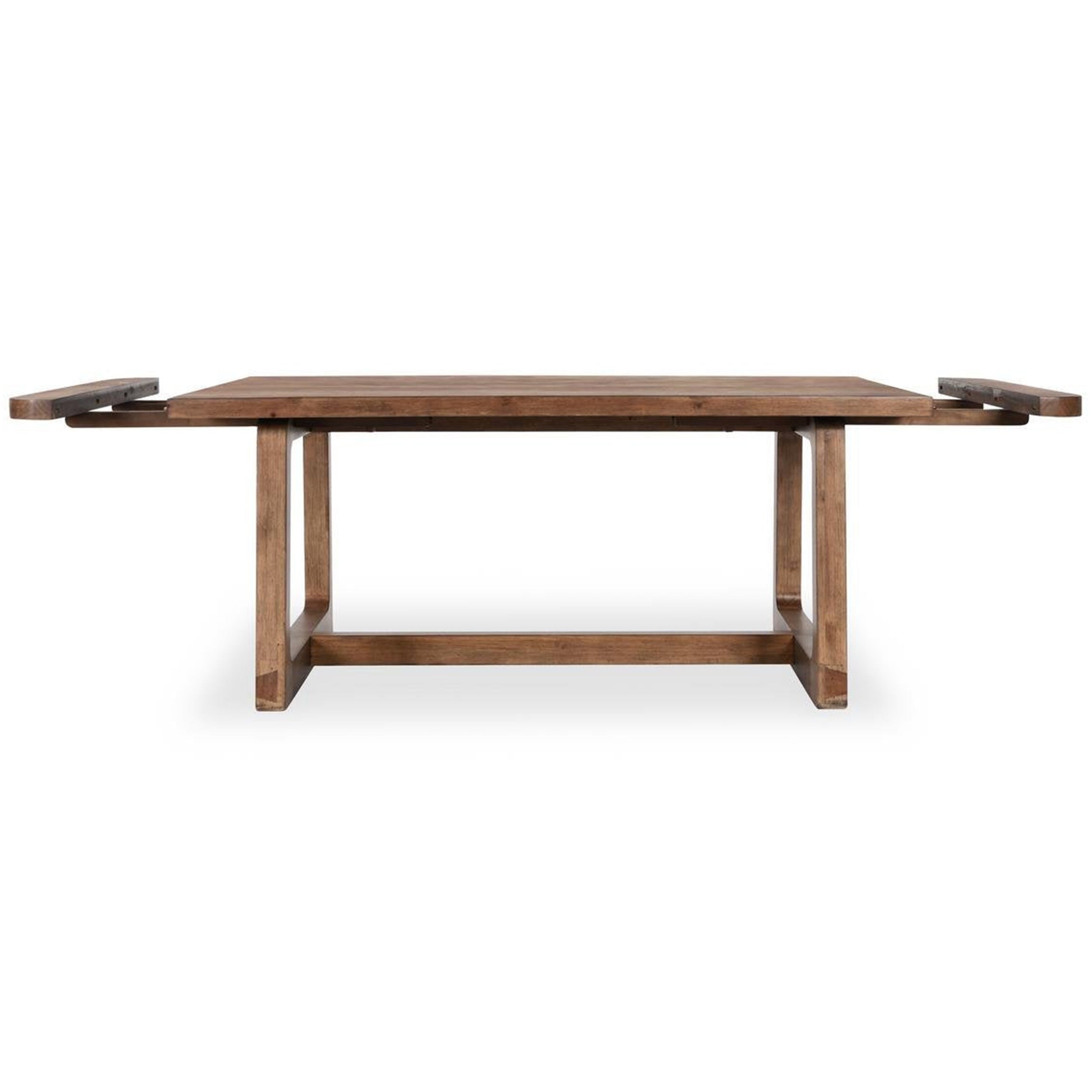 Lyra Pine Extension Dining Table, Smoked Brown