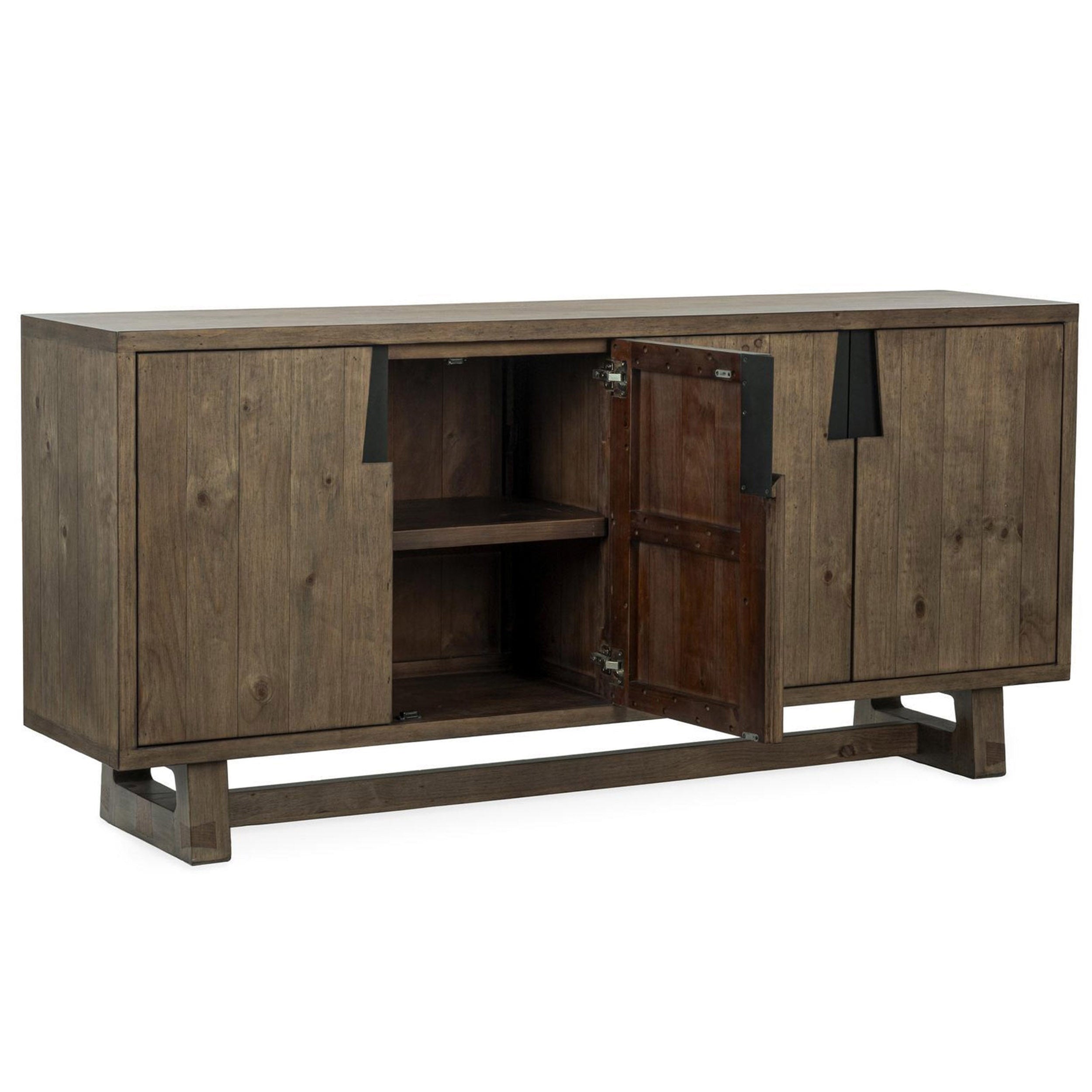 Lyra Solid Wood Buffet, Smoke Brown