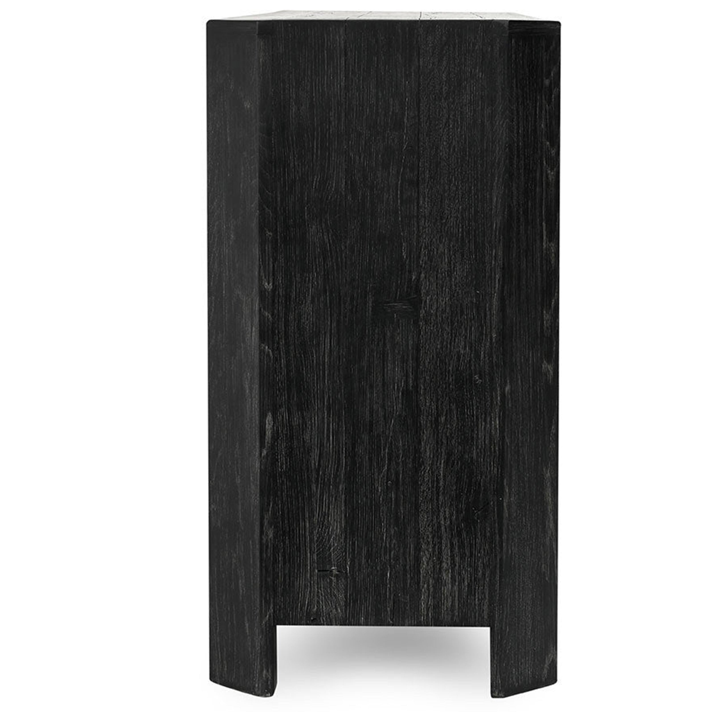 Macarthur Solid Wood Cabinet, Aged Black