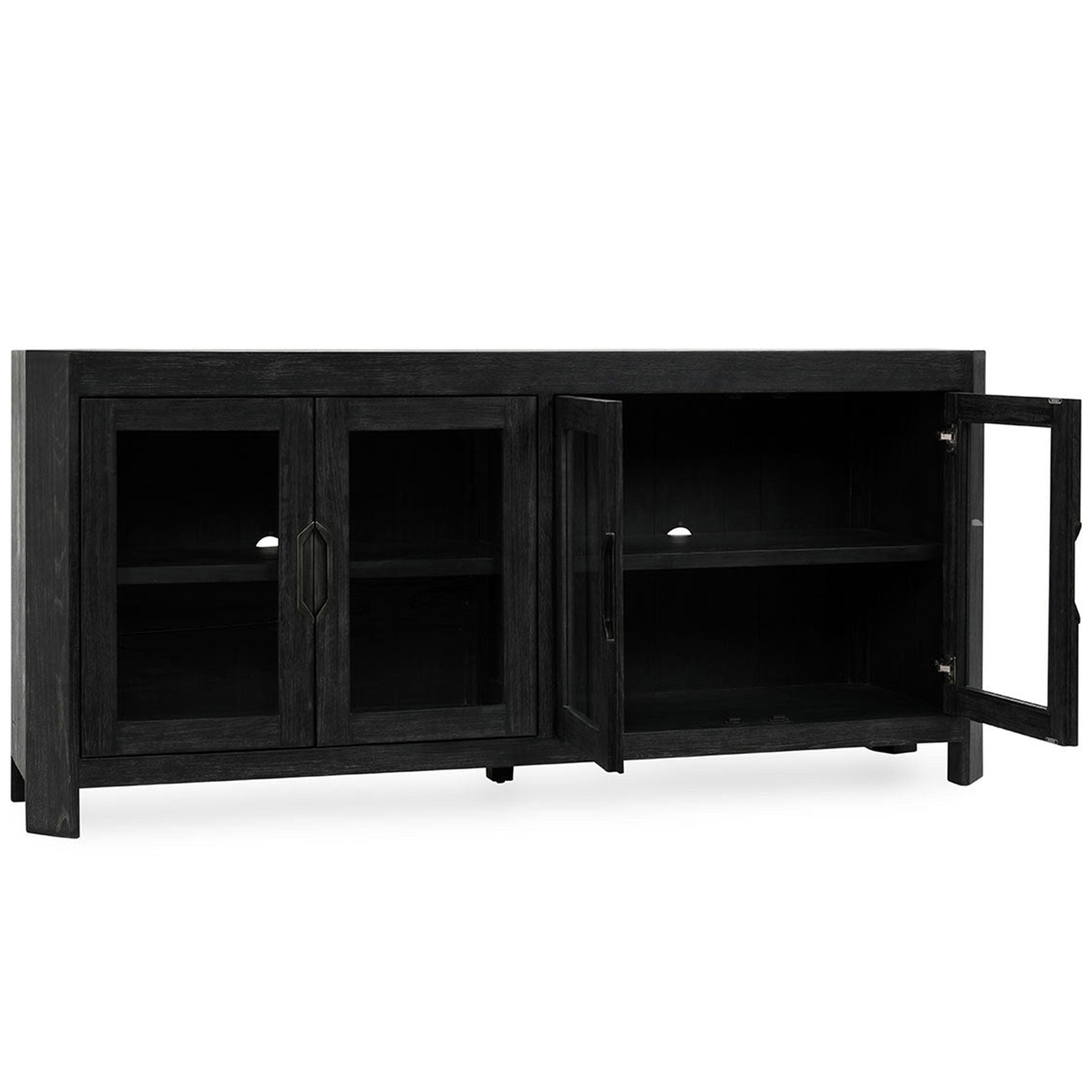 Macarthur Solid Wood Cabinet, Aged Black