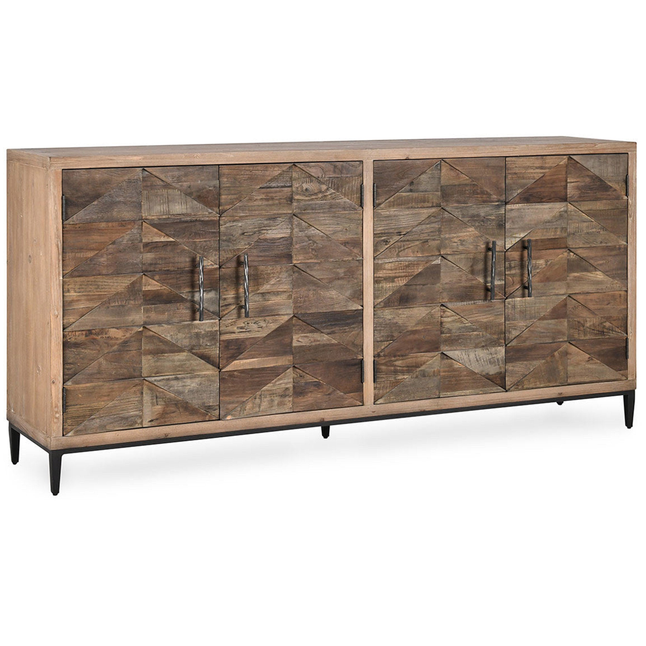 Maverick Solid 4 Dr Cabinet, Brown Natural