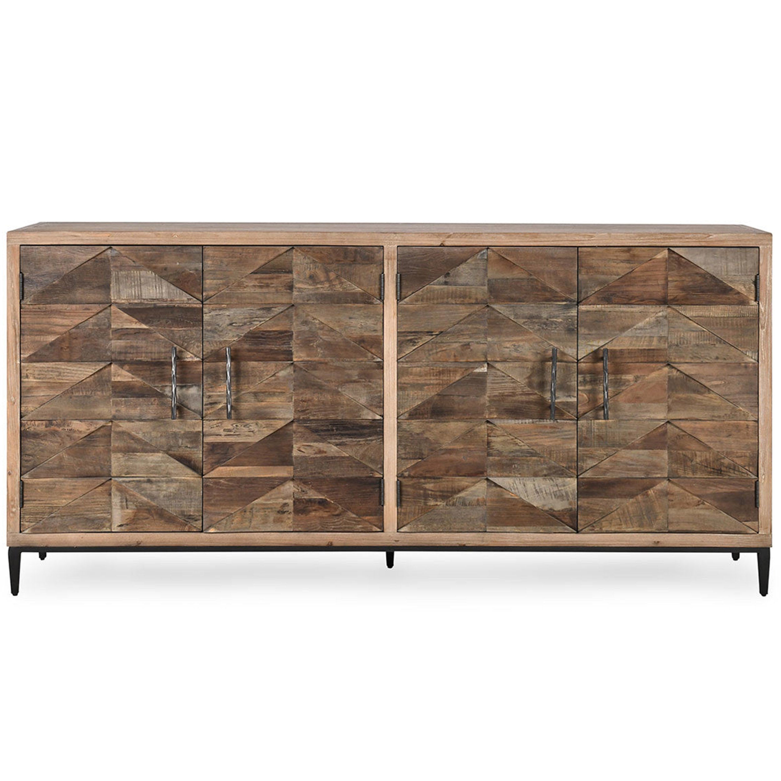 Maverick Solid 4 Dr Cabinet, Brown Natural