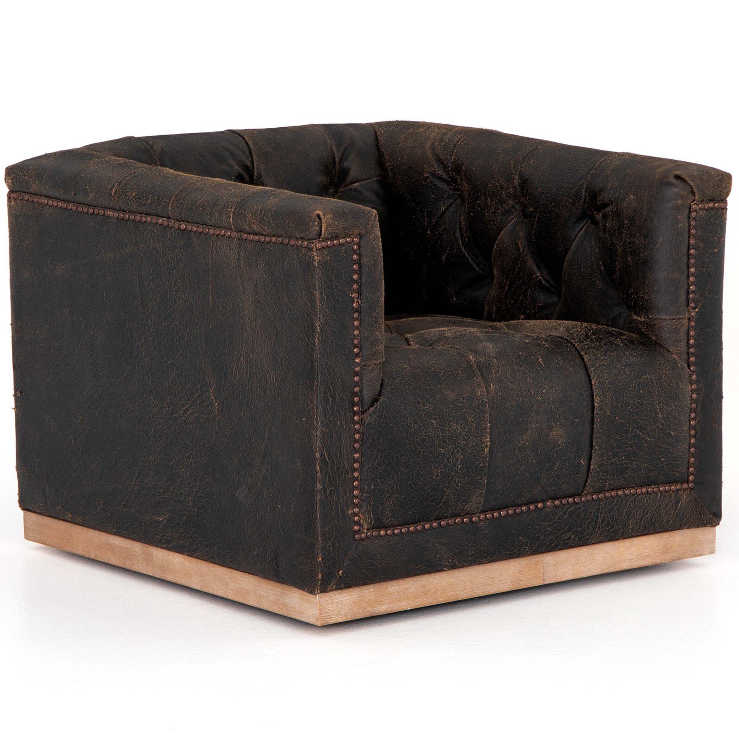 Maxx Swivel Chair, Destroyed Black