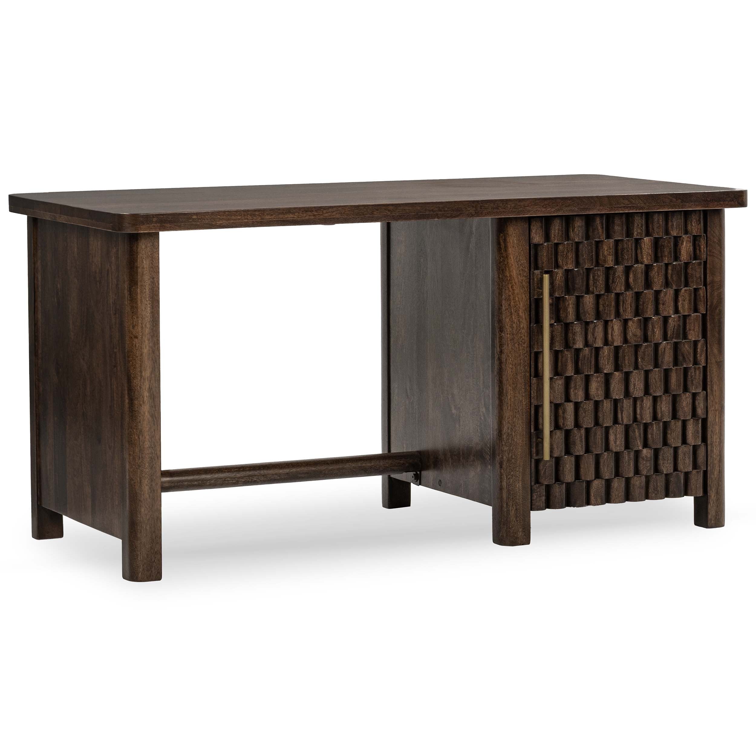 Norwood Solid Wood Desk, Bark Brown