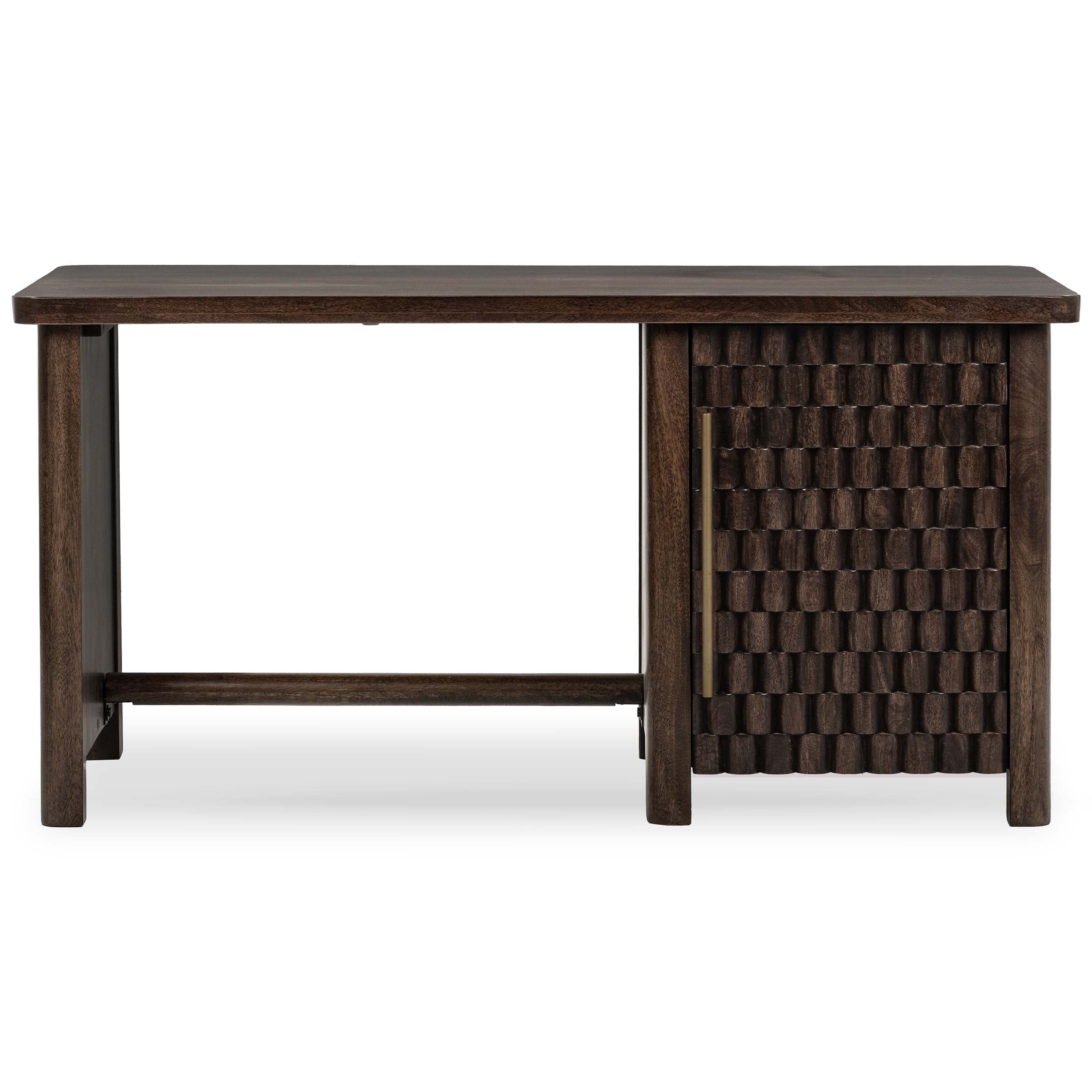 Norwood Solid Wood Desk, Bark Brown
