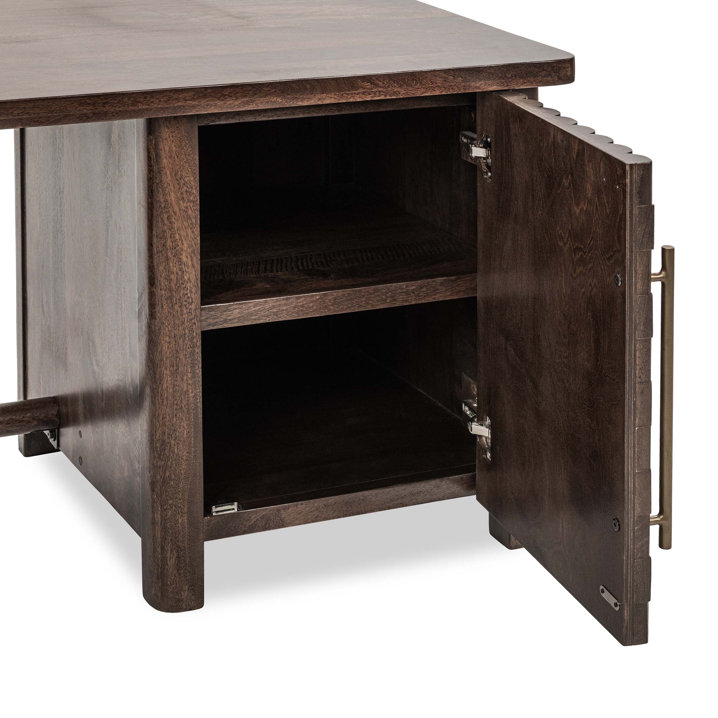 Norwood Solid Wood Desk, Bark Brown