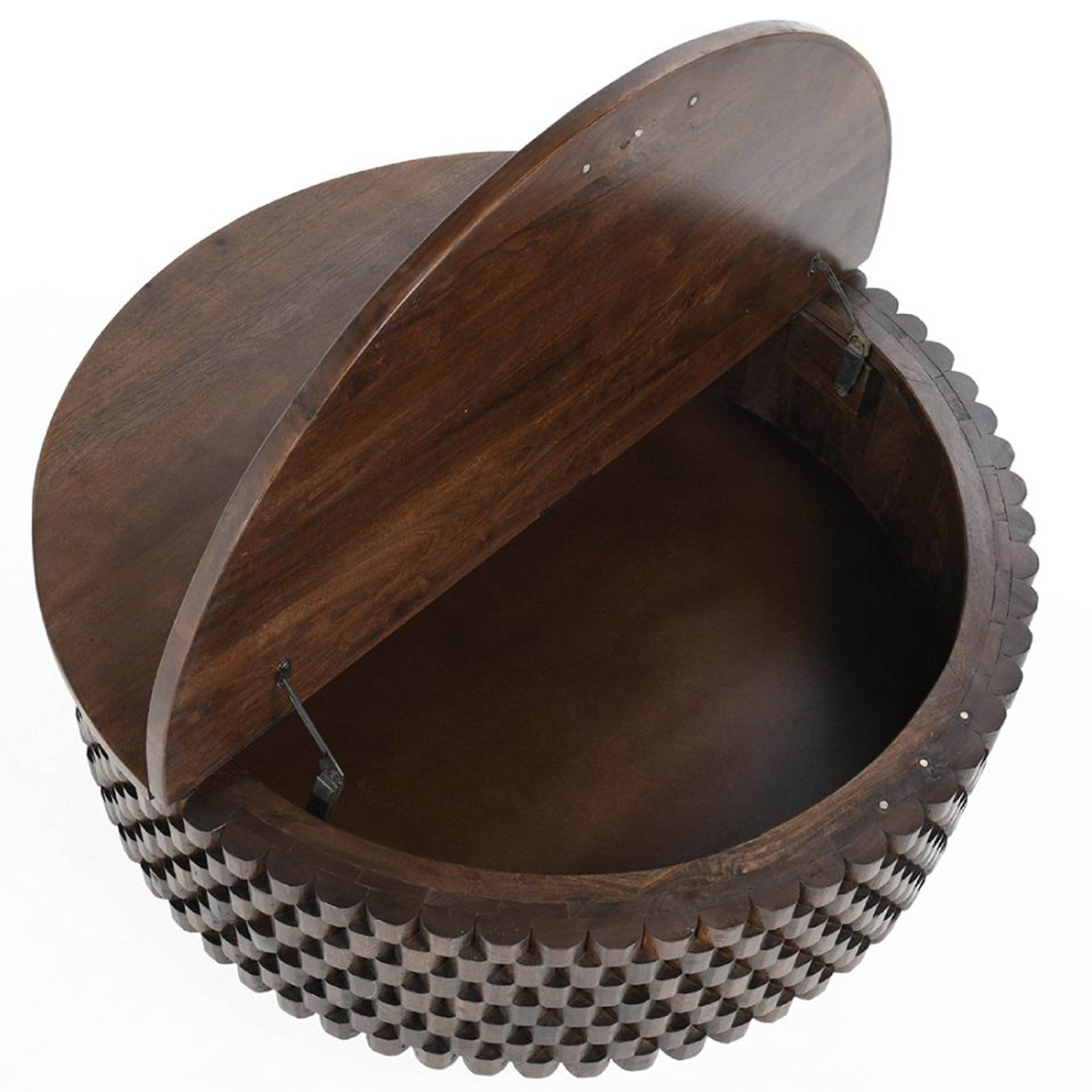 Norwood Solid Wood Round Table, Bark Brown
