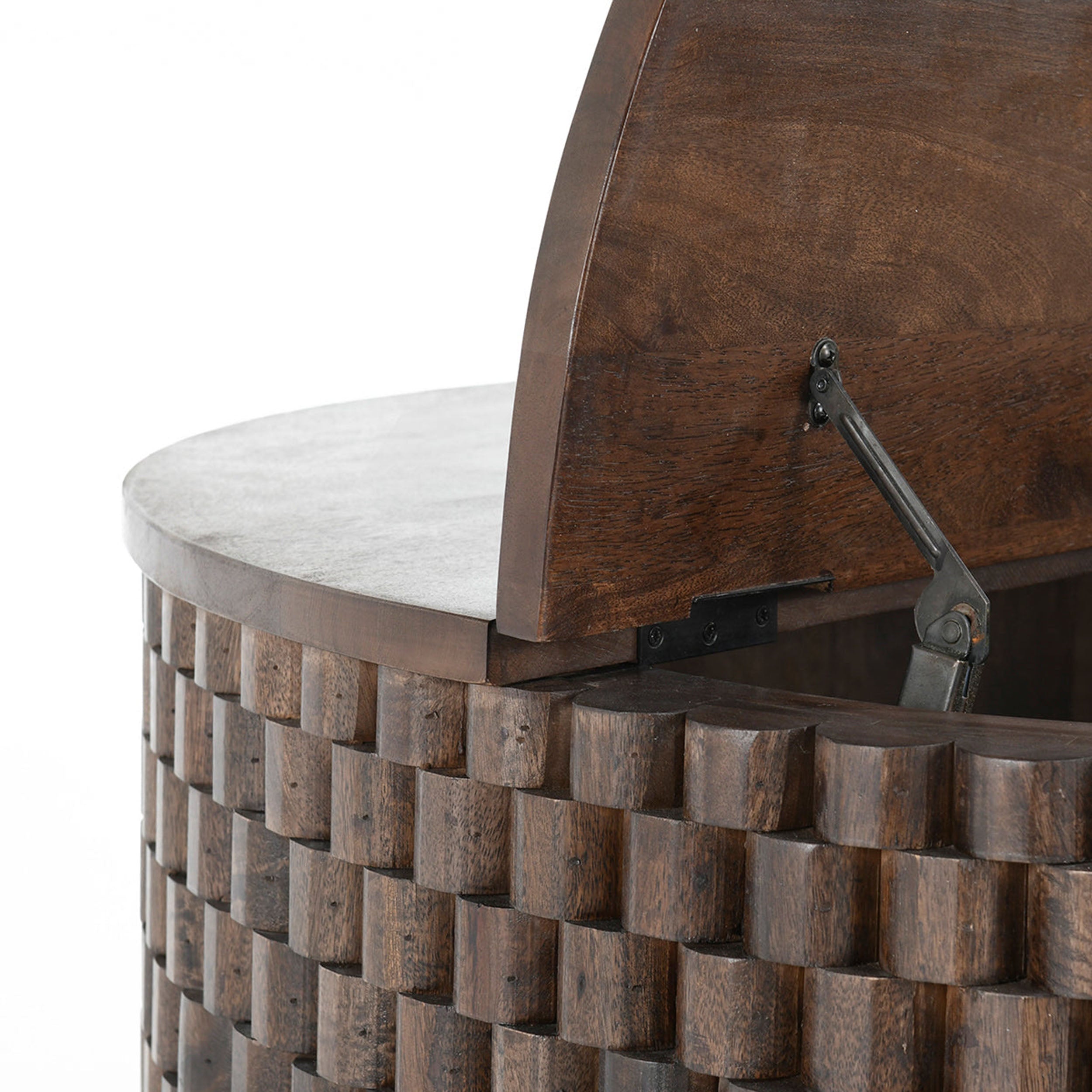 Norwood Solid Wood Round Table, Bark Brown