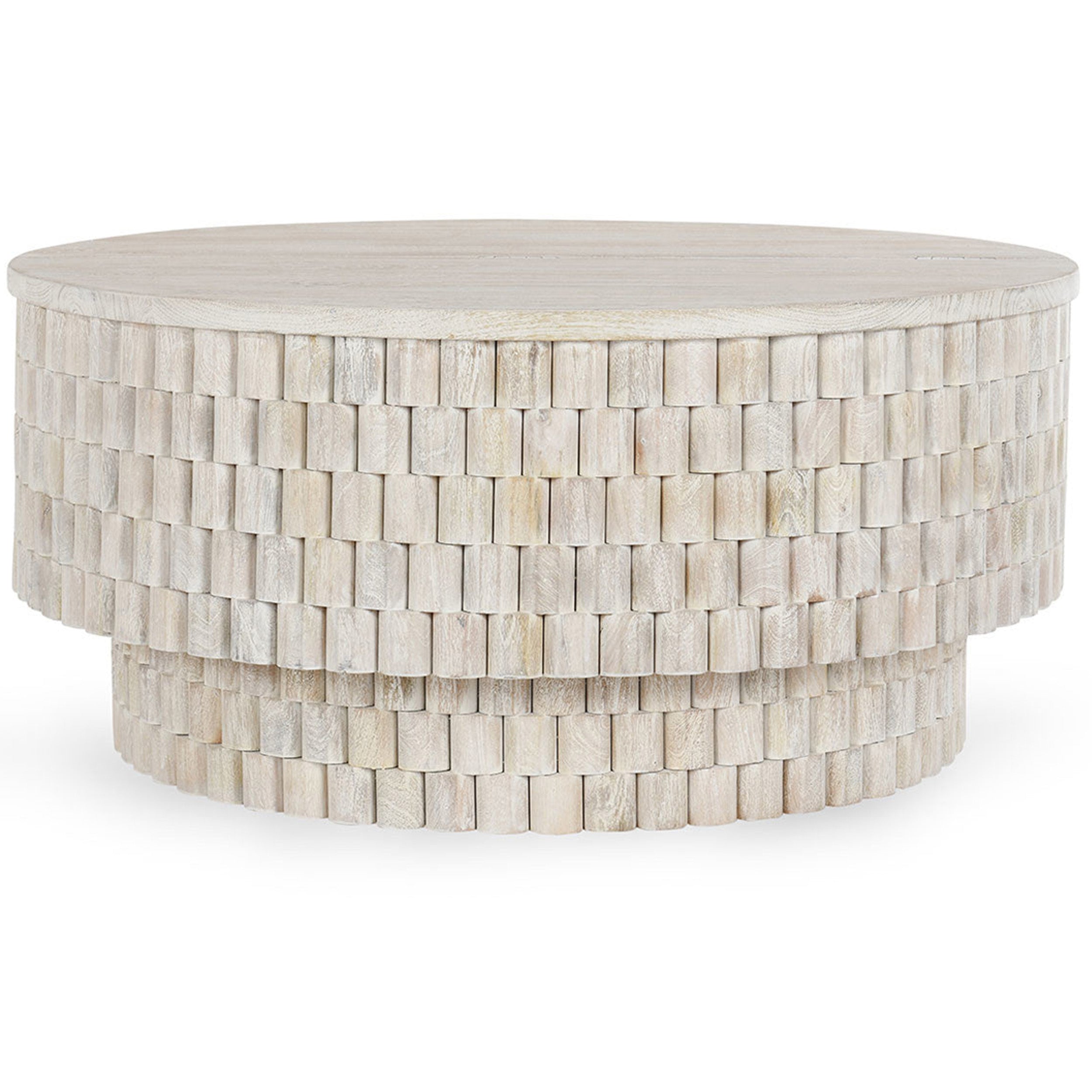Norwood Solid Wood Round Table, Coastal White