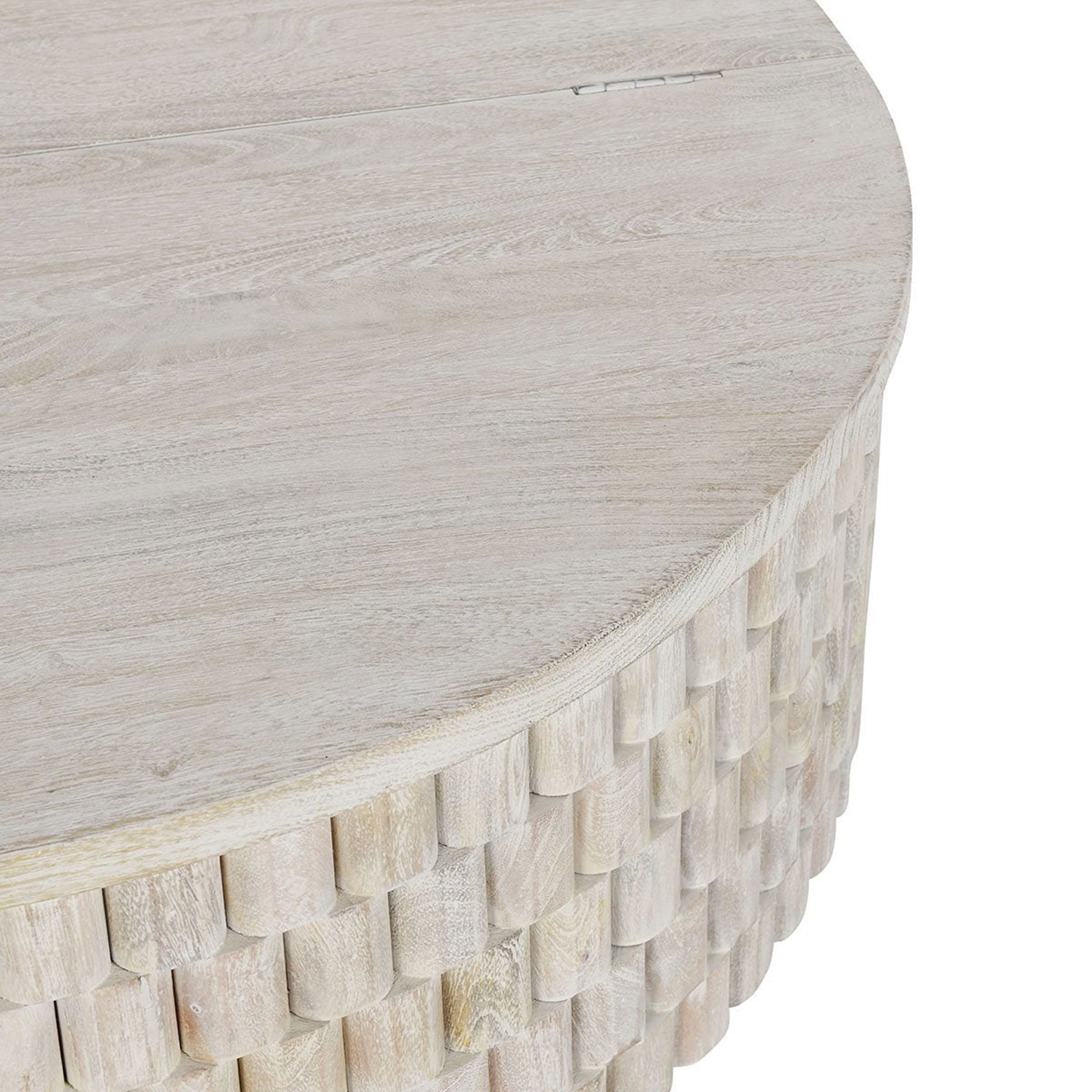 Norwood Solid Wood Round Table, Coastal White