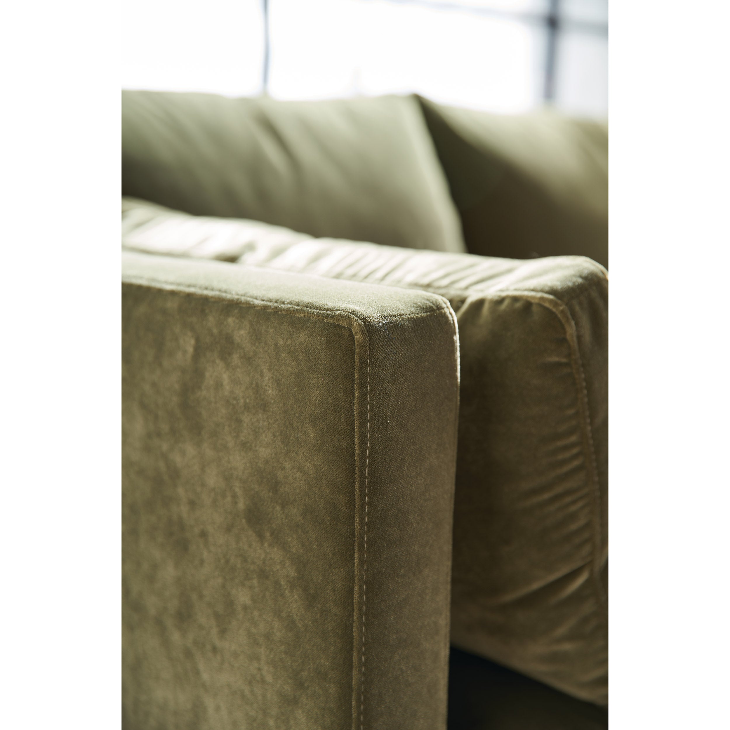 Quick Ship Leo Velvet Sofa, Green