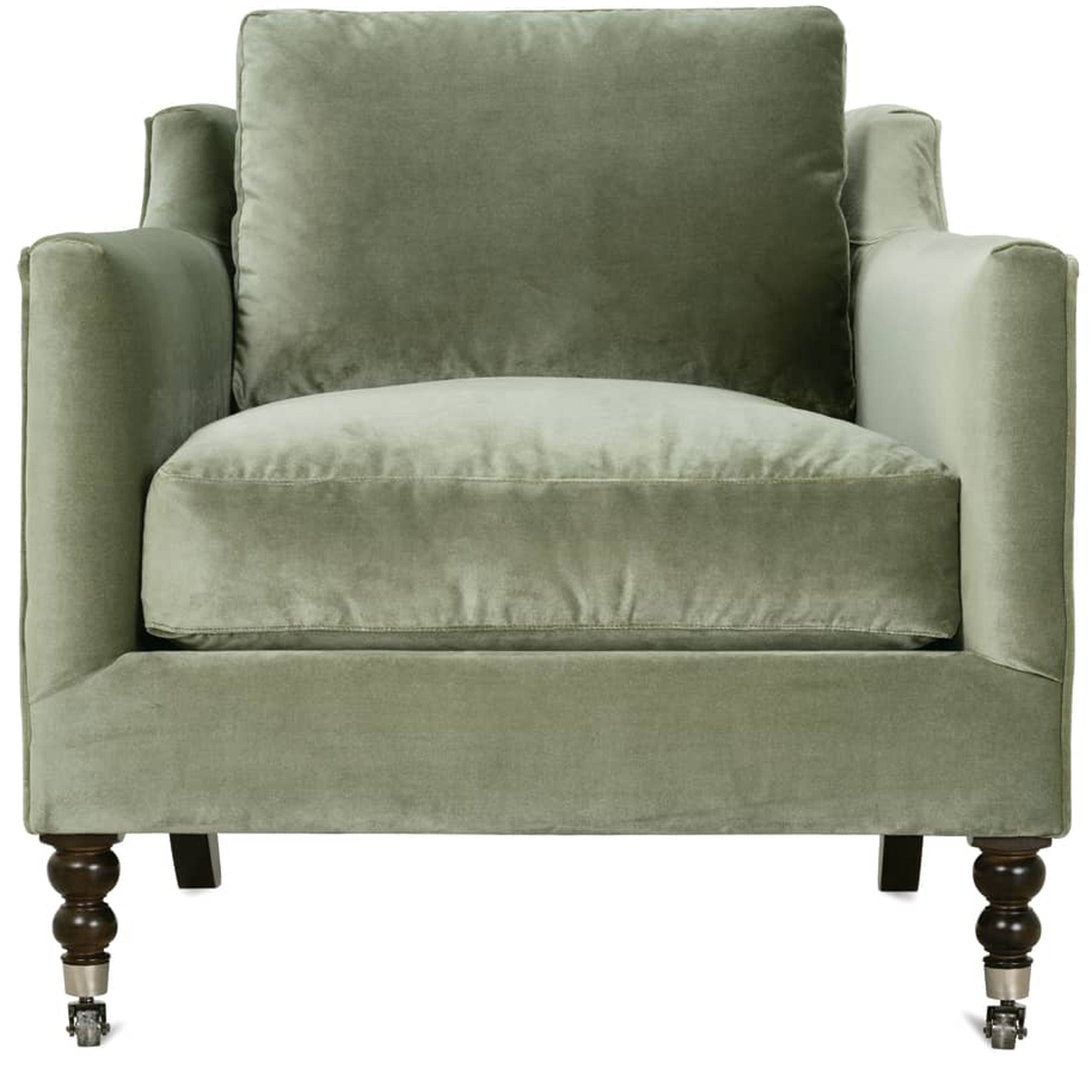 Quick Ship Madeline Chair - Antiqued Moss Velvet, Green