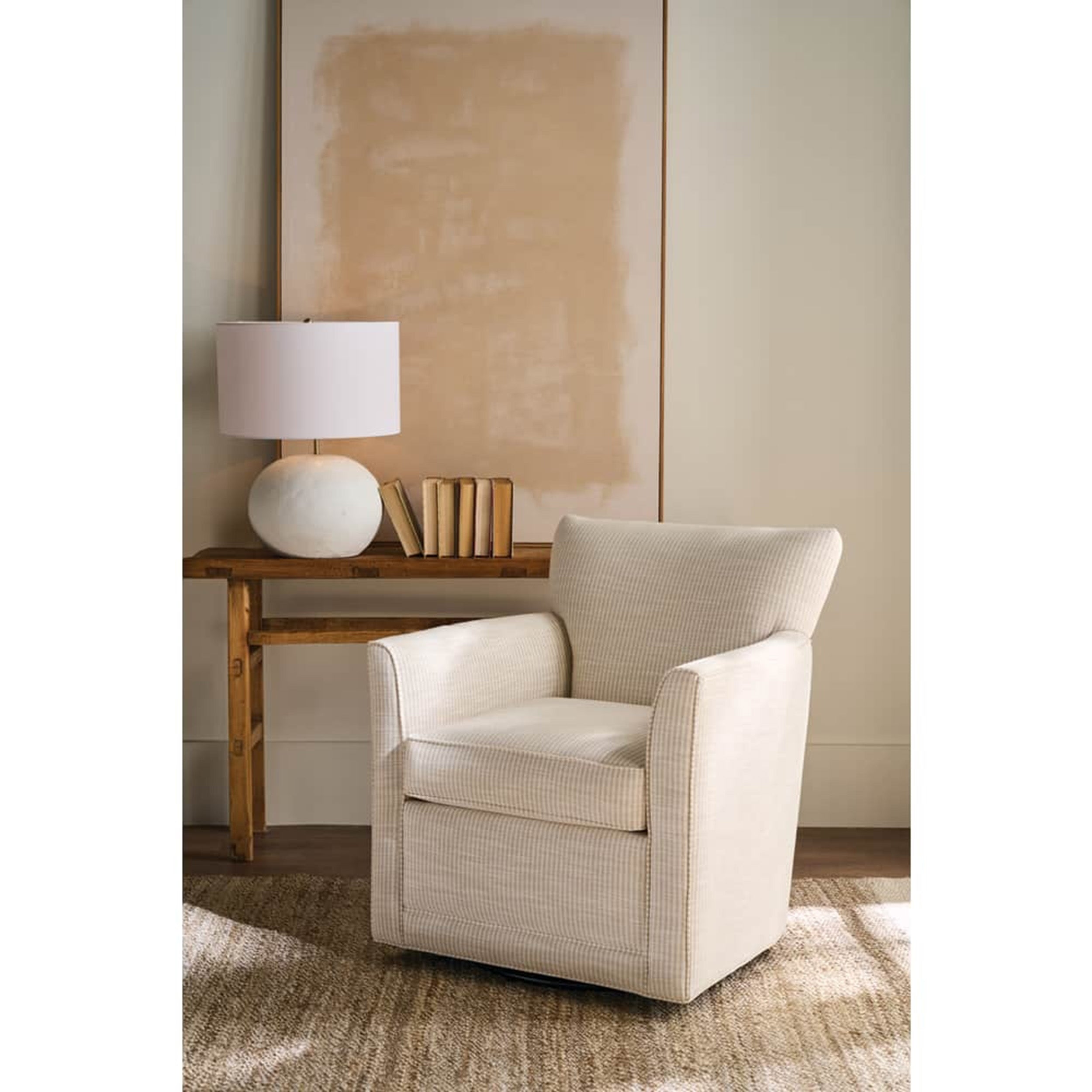 Quick Ship Times Square Swivel Chair, Beige