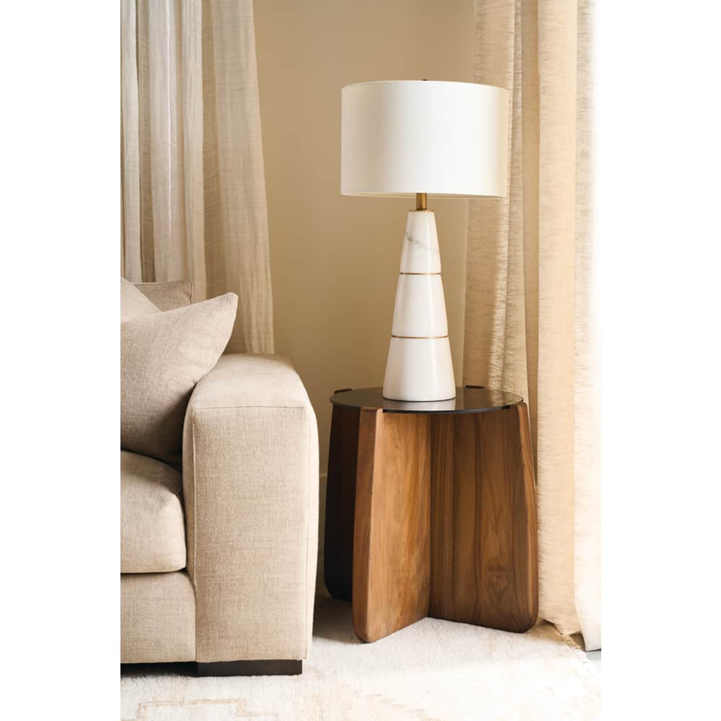 Nova Round End Table, Caraway